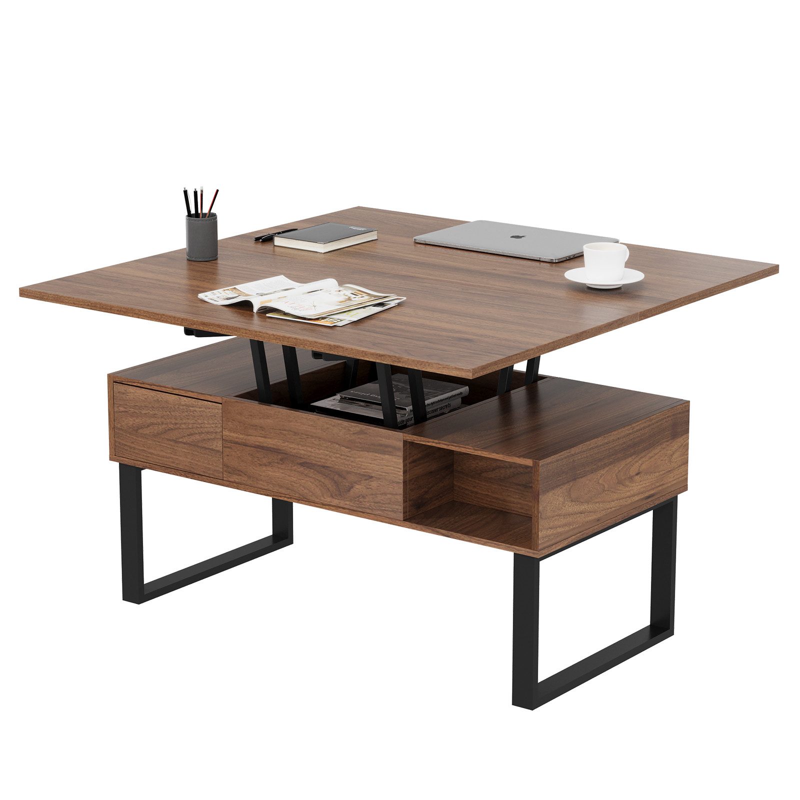 VOWNER Couchtisch 3-in-1-Multifunktions-Wohnzimmertisch, Höhenverstellbar, günstig online kaufen