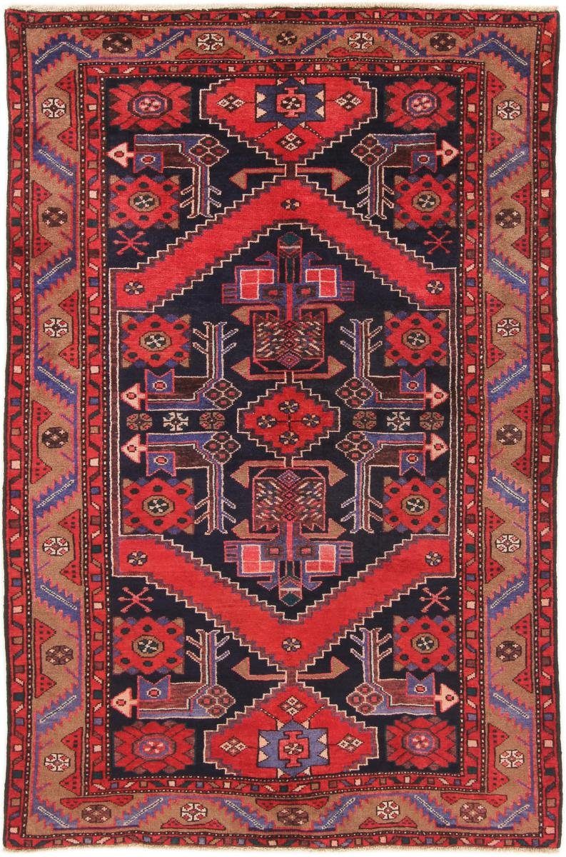 Orientteppich Hamadan 133x201 Handgeknüpfter Orientteppich / Perserteppich, Nain Trading, rechteckig, Höhe: 8 mm