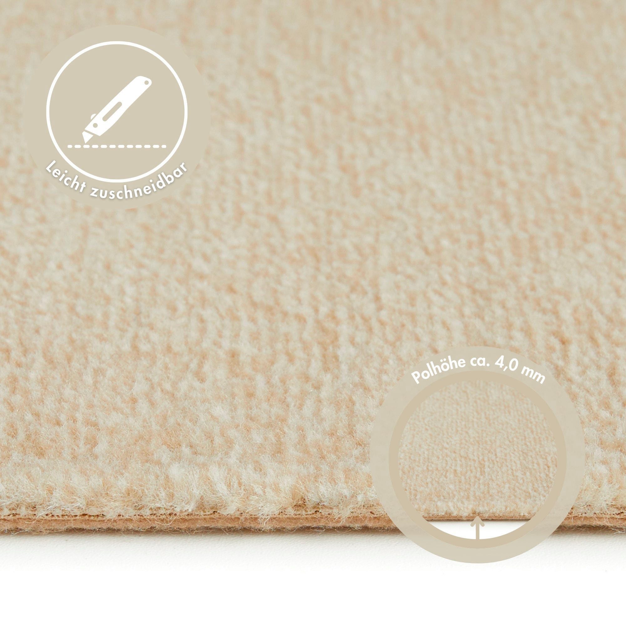 Andiamo Teppichboden Catania, Velours, Made in Belgium, rechteckig, Höhe: 7,5 mm, meliert, Breite 400 cm oder 500 cm, strapazierfähig & pflegeleicht