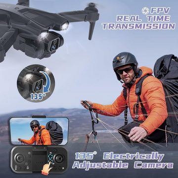 Morlyrctooy mit Kamera HD 2 Kameras Drohne für Kinder 135° Elektrisch Einstellbar Drohne (1080P, Mit RC FPV WIFI Faltbar Quadcopter Spielzeug Flugzeuge Geschenke)
