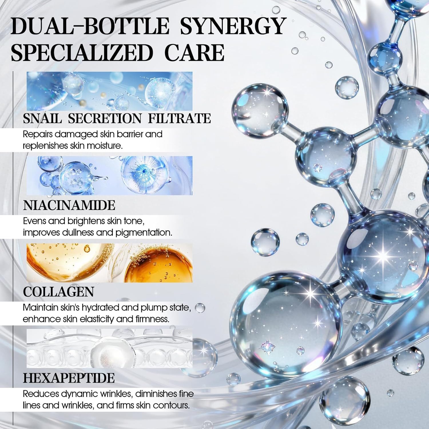 Snail 96 Anti-Aging-Creme Mucin 96% Peptide Booster Set – Essence & Peptide Serum (100 ml + 100 ml), 2-teiliges koreanisches Hautpflege-Set (Essence + Serum)