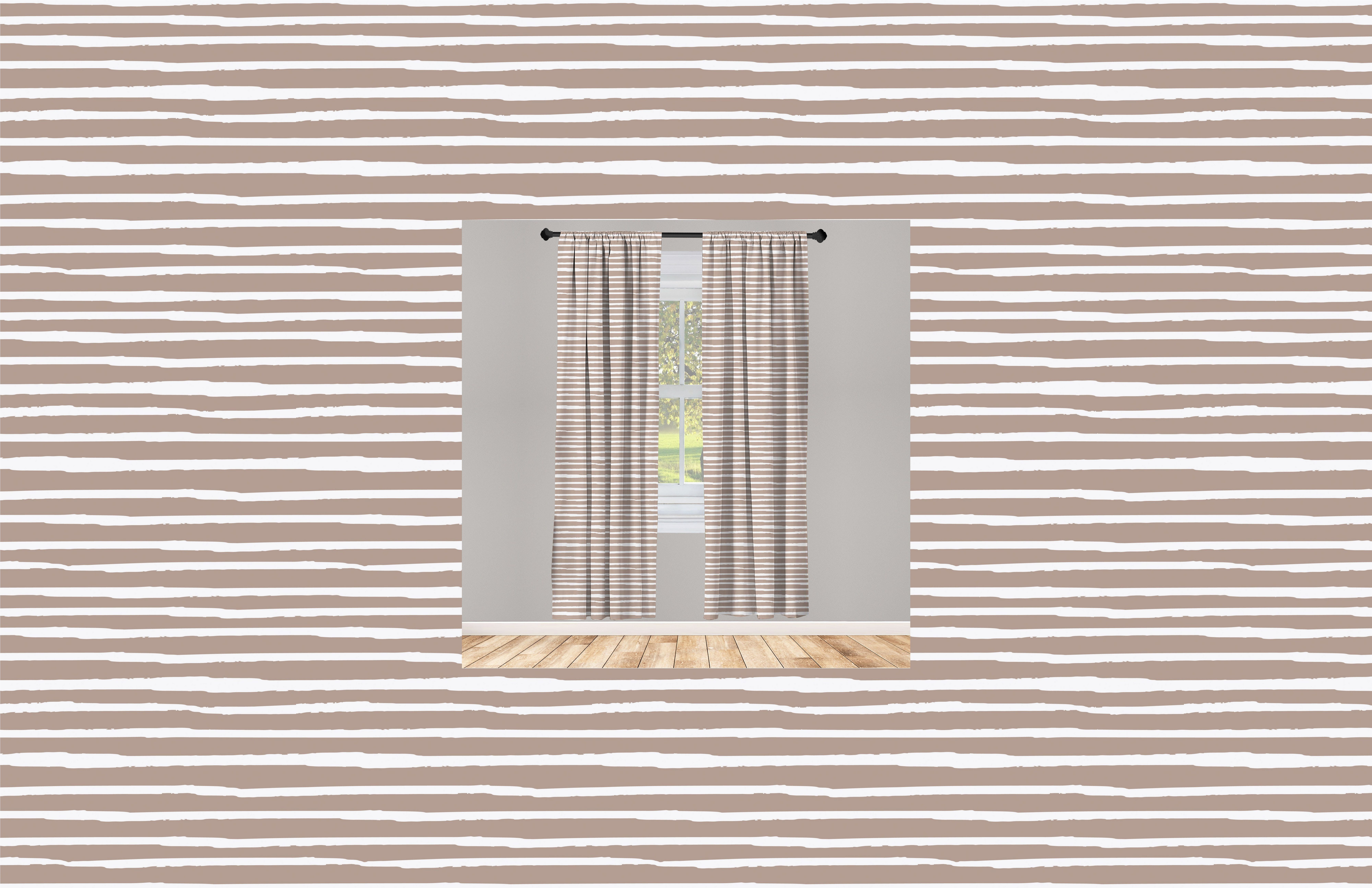 Gardine Vorhang für Wohnzimmer Microfaser, Horizontal Abakuhaus, Schlafzimmer Abstrakt Dekor, Stripes Brushed