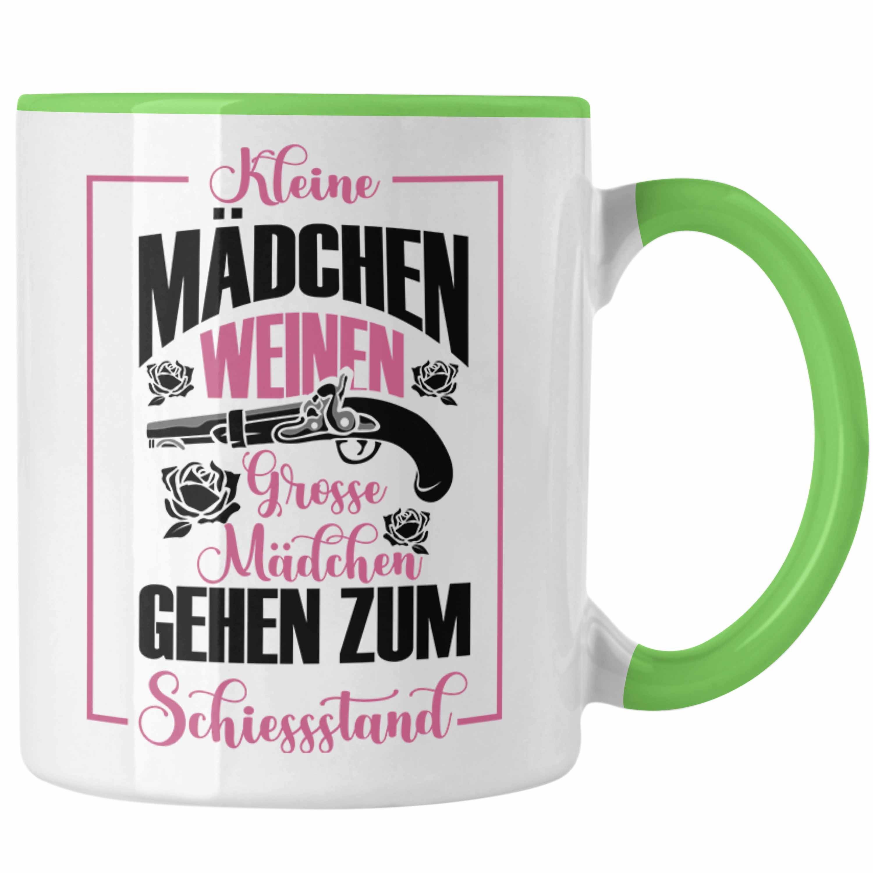 Trendation Tasse Mädchen Tasse Geschenk Grün Mädchen schießbegeisterte für Schützenfest-Fans