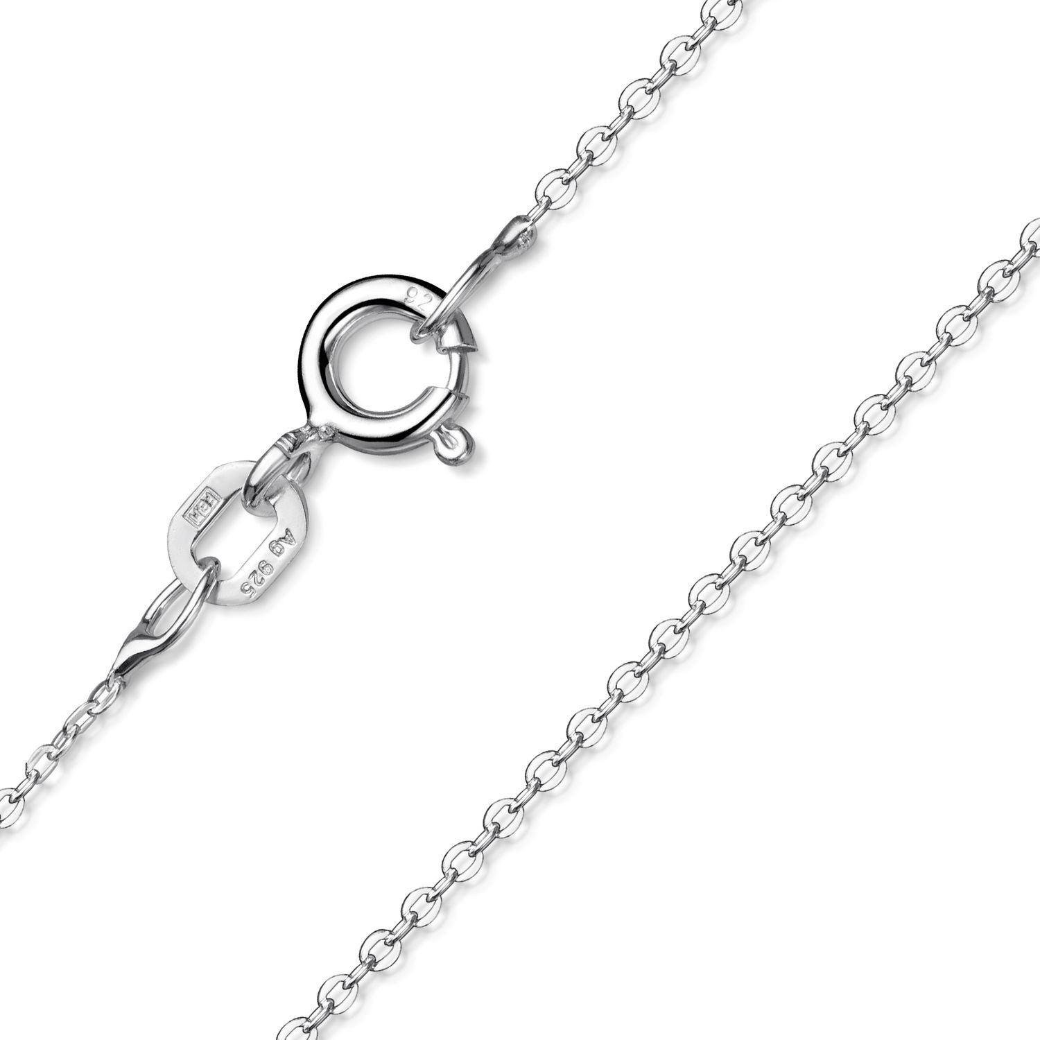 Materia Gliederkette Damen Silber Ankerkette filigran 1mm K63, 925 Sterling Silber