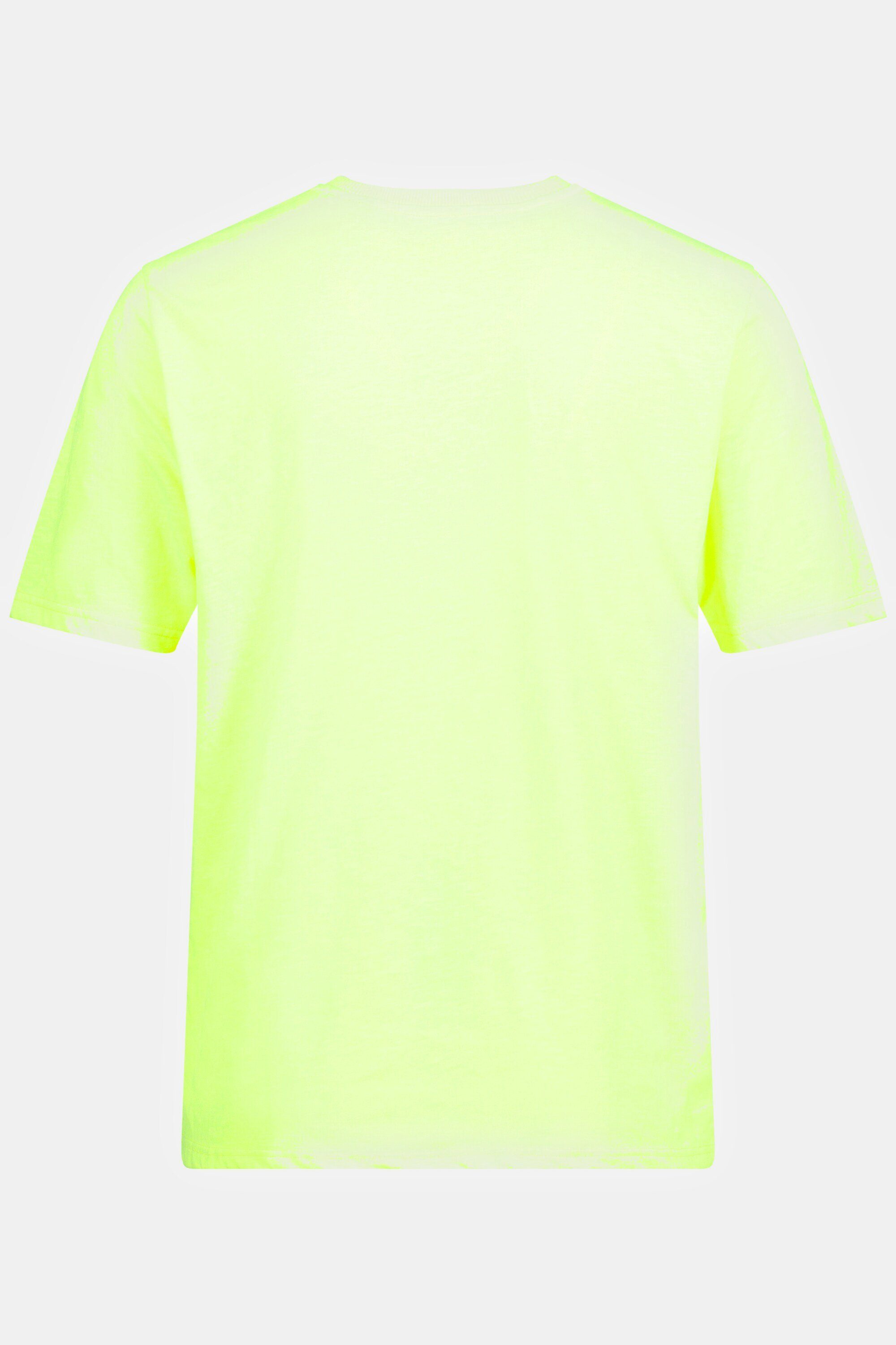 JP1880 T-Shirt T-Shirt Halbarm V-Ausschnitt gelb neon