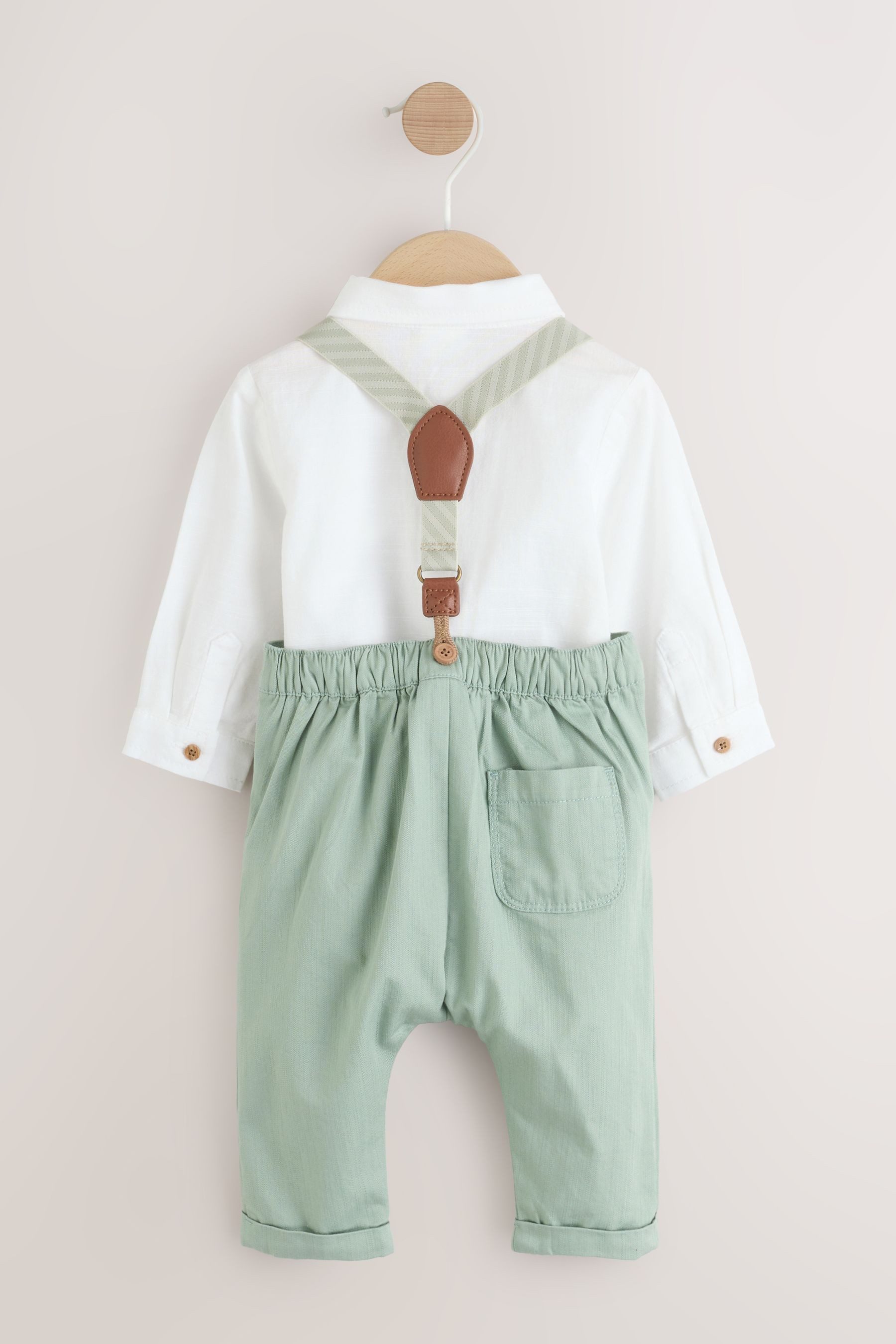 Next Hemd & Hose 3-teiliges Baby-Set mit Hemd, Hose und Hosenträger (3-tlg)