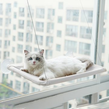 Lubgitsr Katzen-Hängematte Katzen Fensterplatz Window Lounger Fenster Katzenhängematte für Katzen