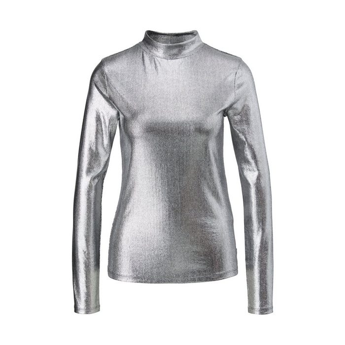 Q/S by s.Oliver Langarmshirt Shirt im Metallic-Look Metallic