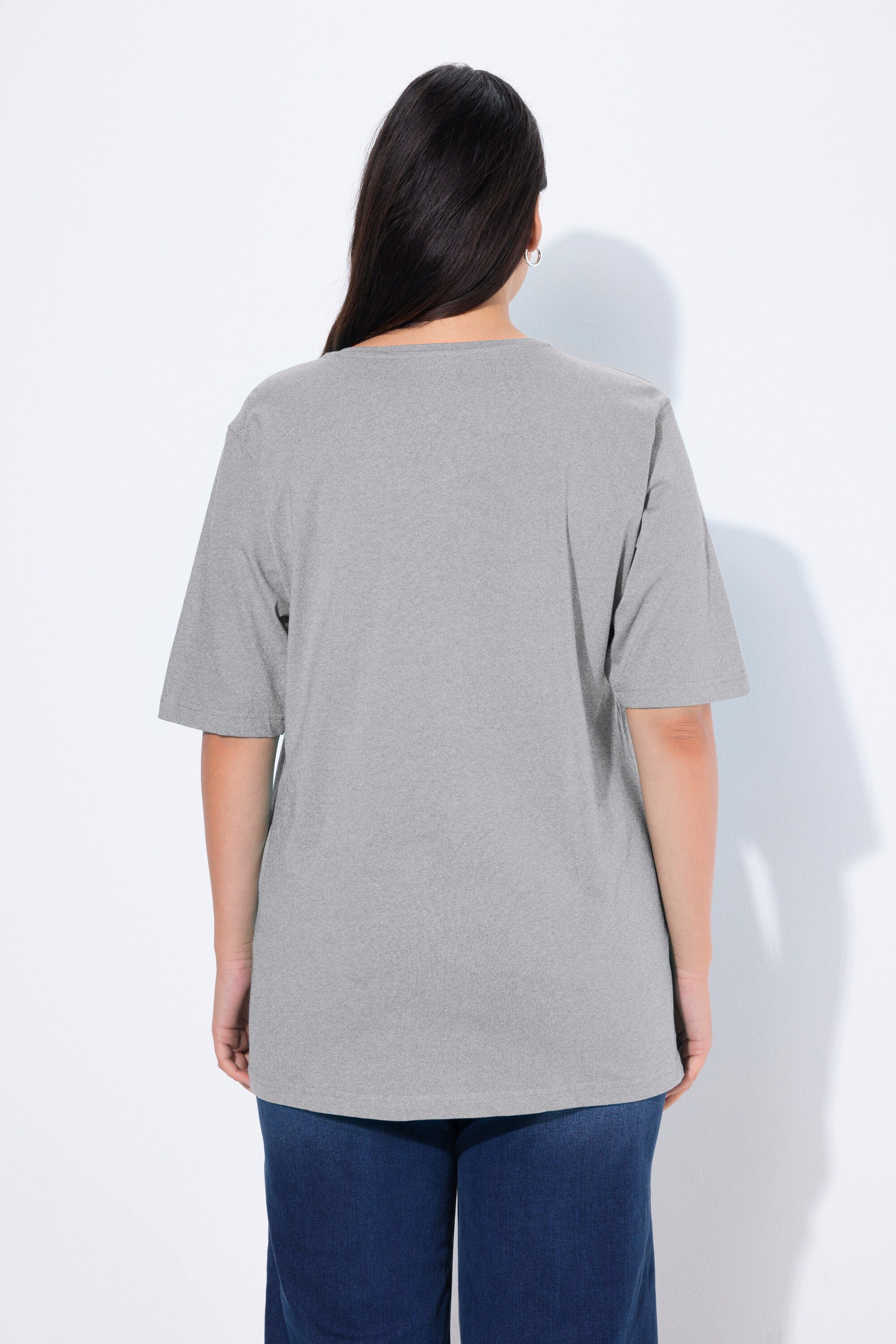 Ulla Popken T-Shirt T-Shirt Rundhalsausschnitt Relaxed Halbarm