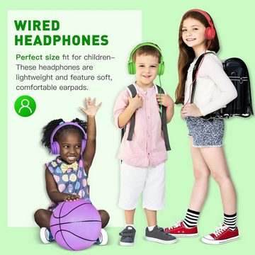 RockPapa Dual Sound Stage Treiber Kinder-Kopfhörer (Das langlebige und stilvolle Design mit großzügiger Garantie verspricht einen ganztägigen Tragekomfort., Mit eingebautem Mikrofon, breiter Kompatibilität und flexiblem Design)