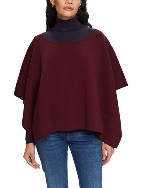 Esprit Strickponcho Recycelt: Poncho aus Doubleface-Strick