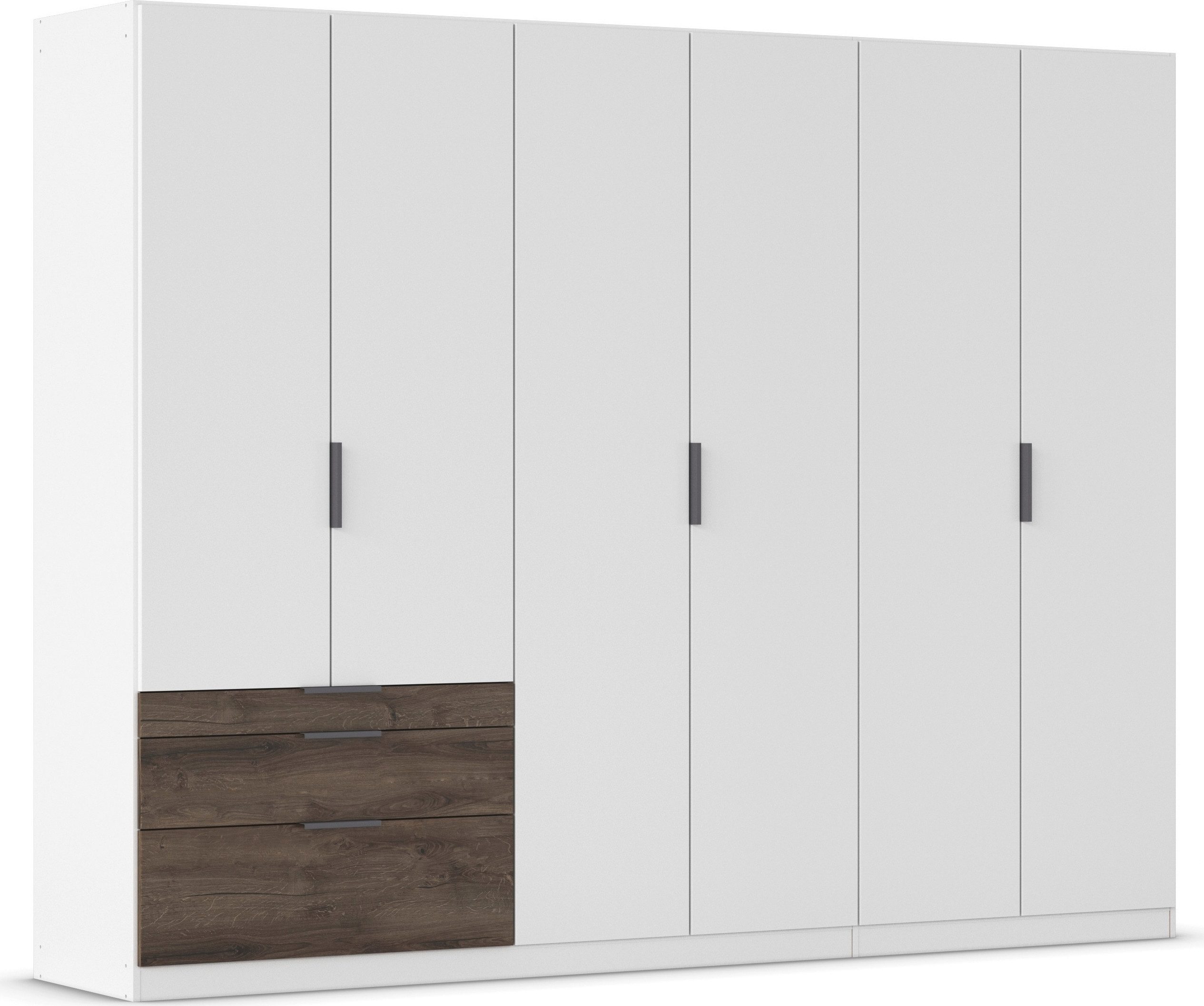 rauch Kleiderschrank Drehtürenschrank Schrank Garderobe Schlafzimmerschrank KODA (oberer Schubkasten mit praktischer Inneneinteilung) mit asymmetrisch angeordneten Schubladen MADE IN GERMANY
