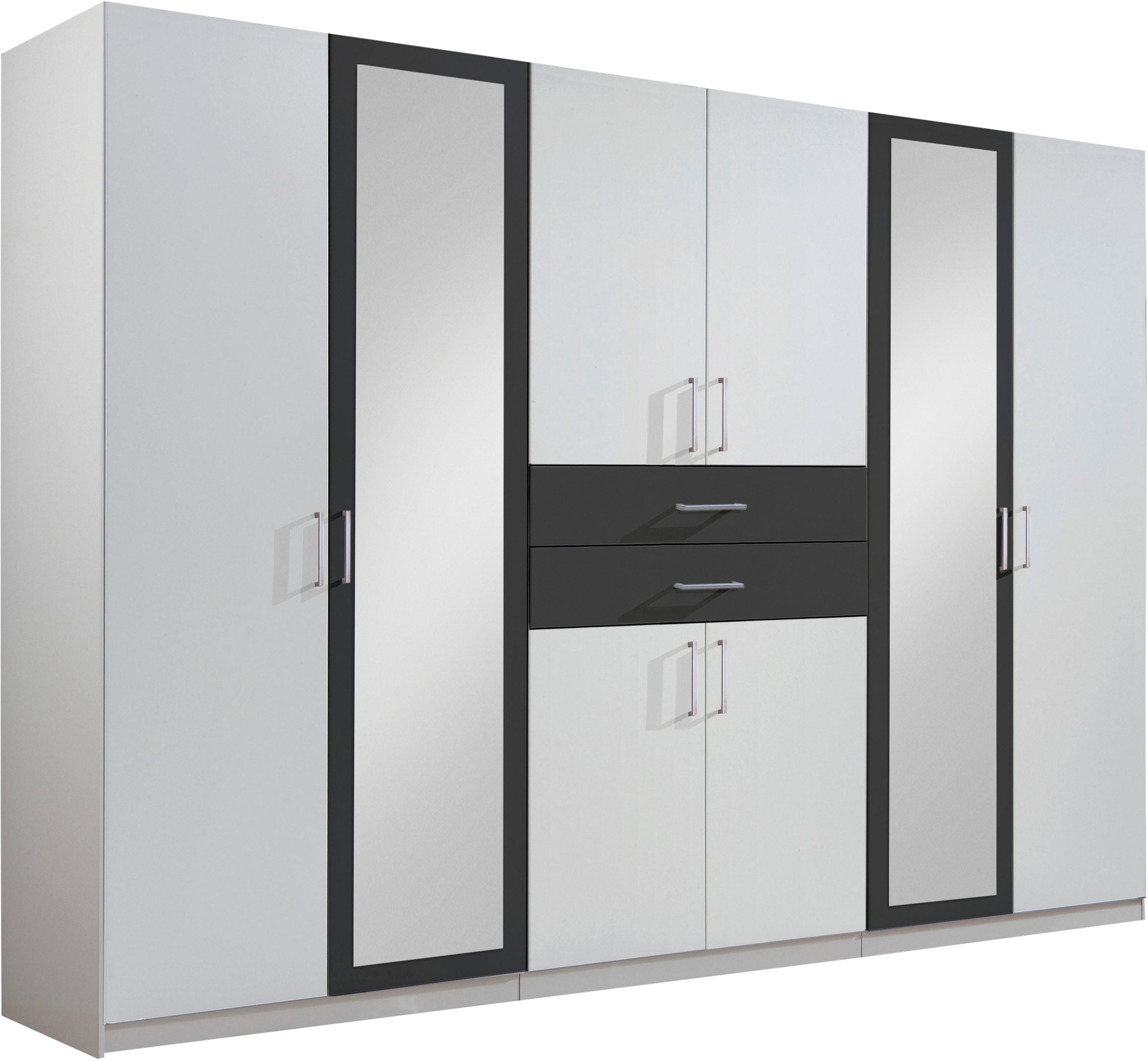 Wimex Kleiderschrank Diver Drehtürenschrank mit Spiegel, in der Breite 270cm Bestseller Schlafzimmerschrank wahlweise 3 Innenausstattungen