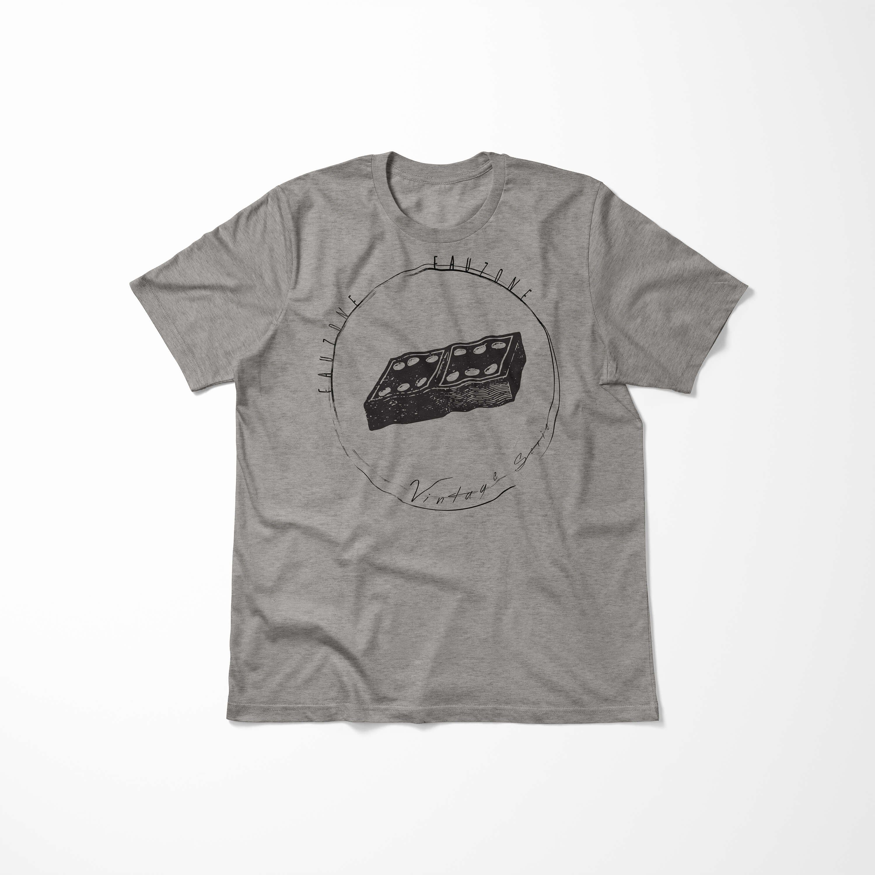 Sinus Art T-Shirt Dominostein Vintage Ash Herren T-Shirt