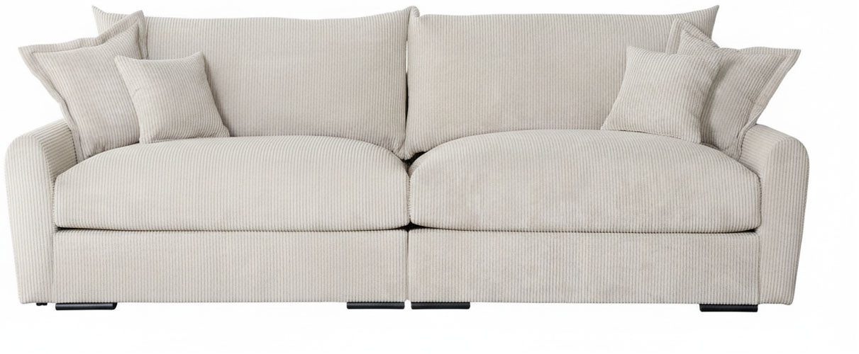 Home affaire Big-Sofa Finka, Breite 190 cm, Mega-Sofa, Cord oder Chenille-Struktur, mit Federkern & 4 Zierkissen