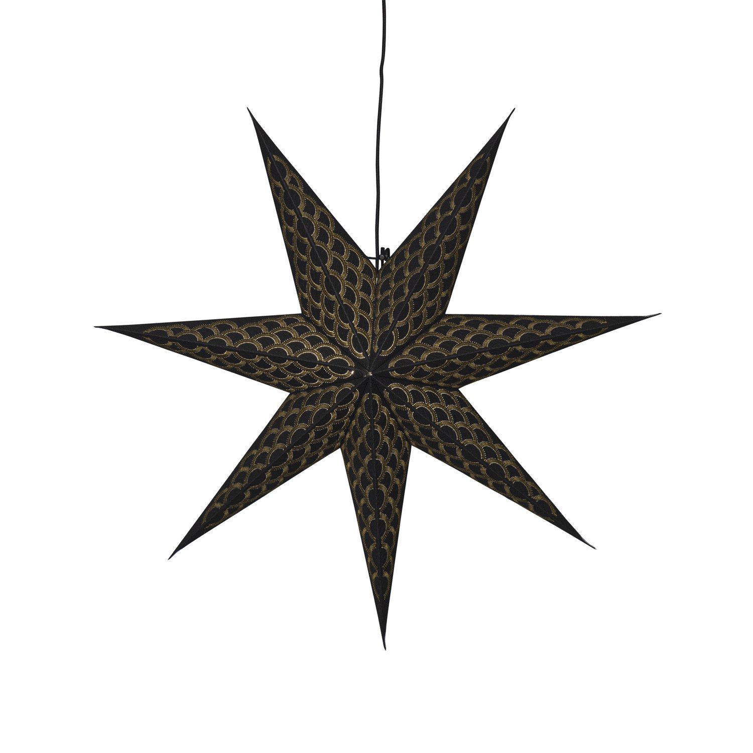 STAR TRADING Papierstern Papierstern Weihnachtsstern hängend 7-zackig D: 60cm Stickerei schwarz. € 21,59