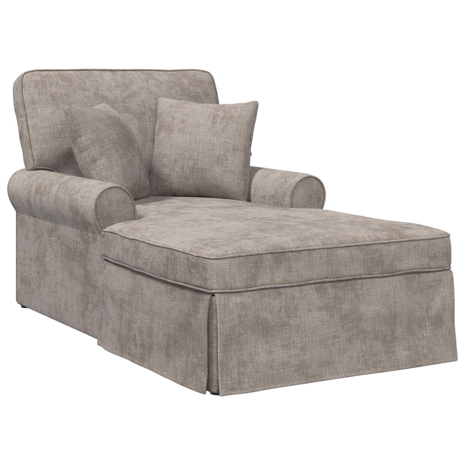 vidaXL Chaiselongue Chaise Lounge mit Rock mit Kissen Sand 157 x 91 x 91 cm ARES, 1 Teile