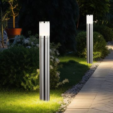 etc-shop LED Außen-Stehlampe, Leuchtmittel inklusive, Warmweiß, LED 3 Watt Garten Beleuchtung Außenleuchte Lampe Leuchte Edelstahl