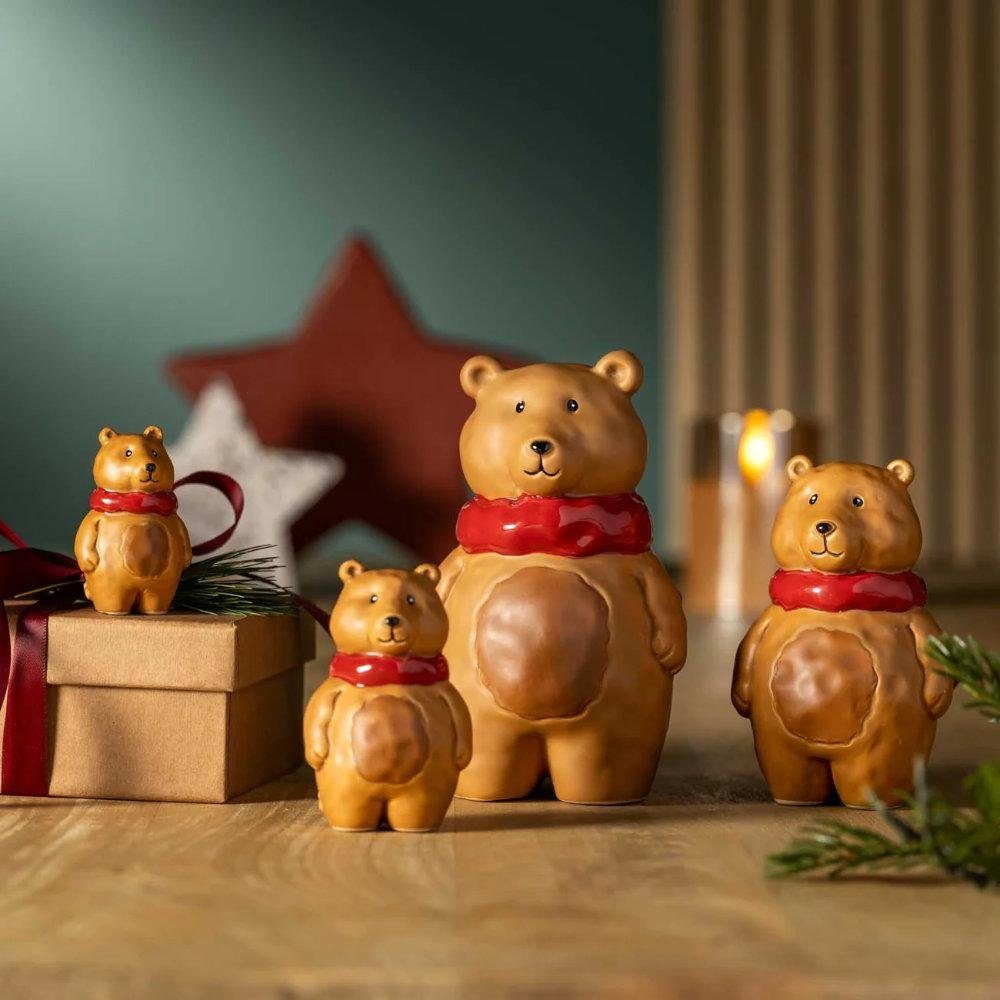 Bär (12cm) Braun Weihnachtsbaumkugel LEONARDO Dekorationsobjekt Leonardo Autentico