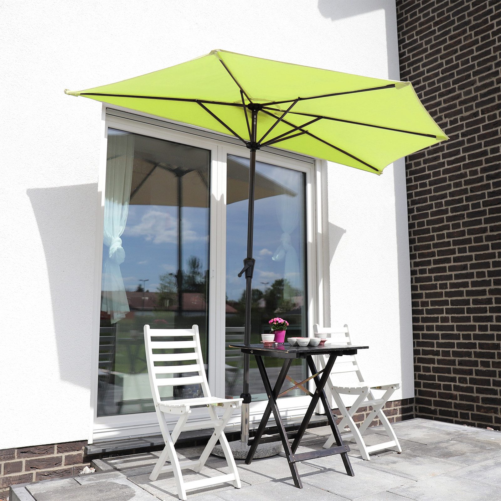 Sekey Balkonschirm 270 cm Sonnenschirm Halbrund Terrassenschirm mit Kurbel, günstig online kaufen
