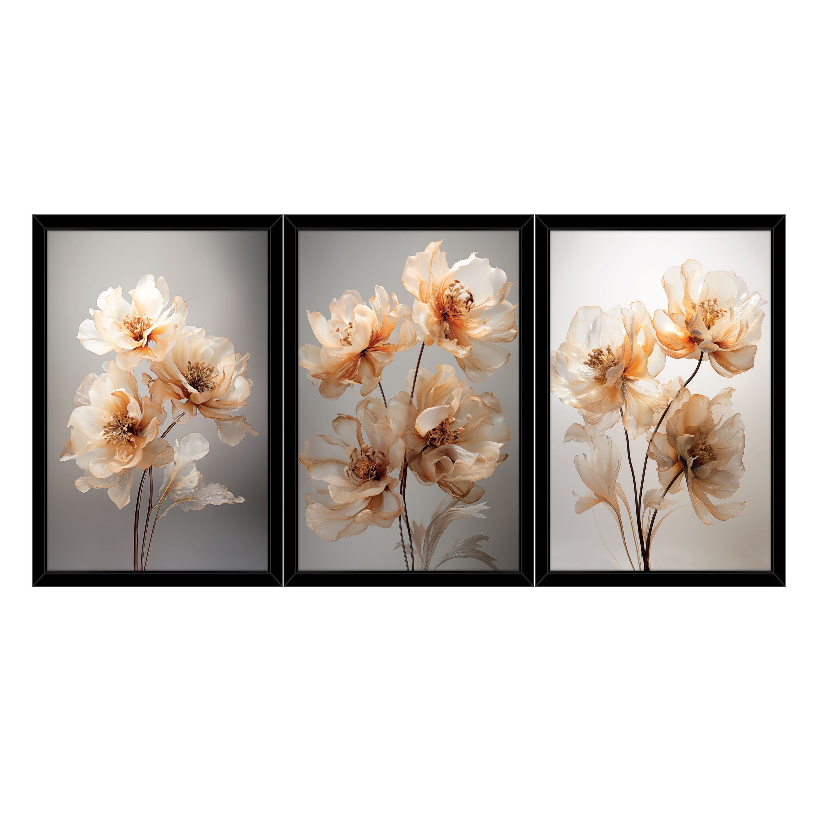 Wallarena Poster SET mit Rahmen Bilder Blumen Wohnzimmer Schlafzimmer Kunst günstig online kaufen