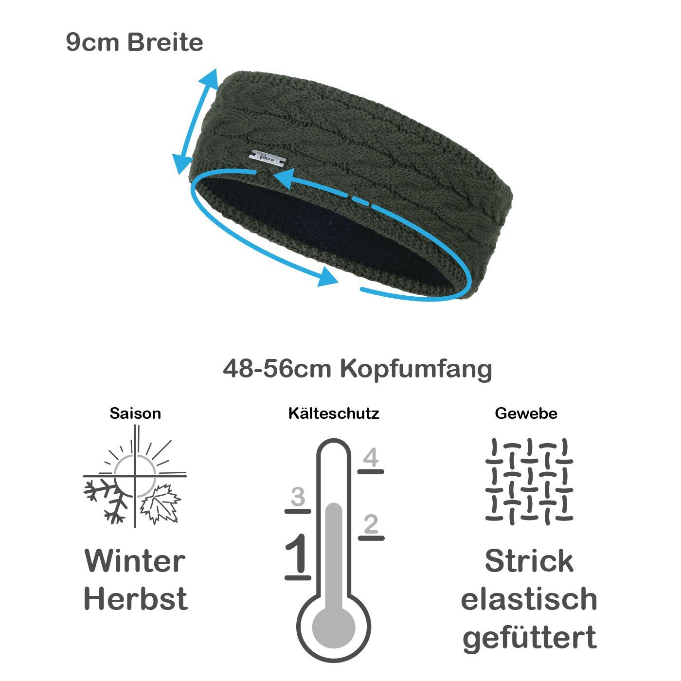 Faera Stirnband (1-St) Stirnband gefüttert Damen Ohrenschützer Band Kopfband Winter