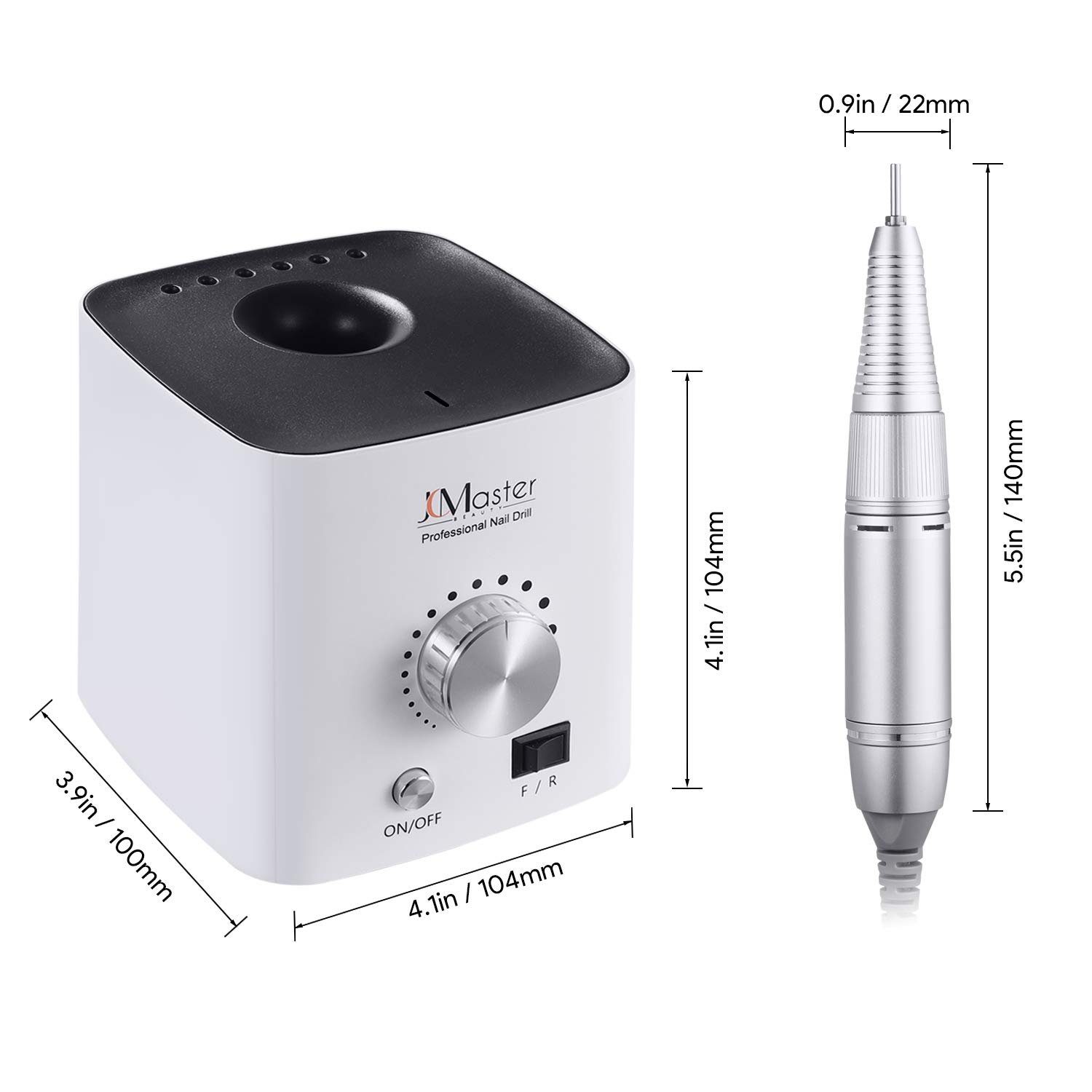 JCMaster Maniküre-Pediküre-Set, Nagelfräser 30000RPM inkl 10Bits & Fußpedal