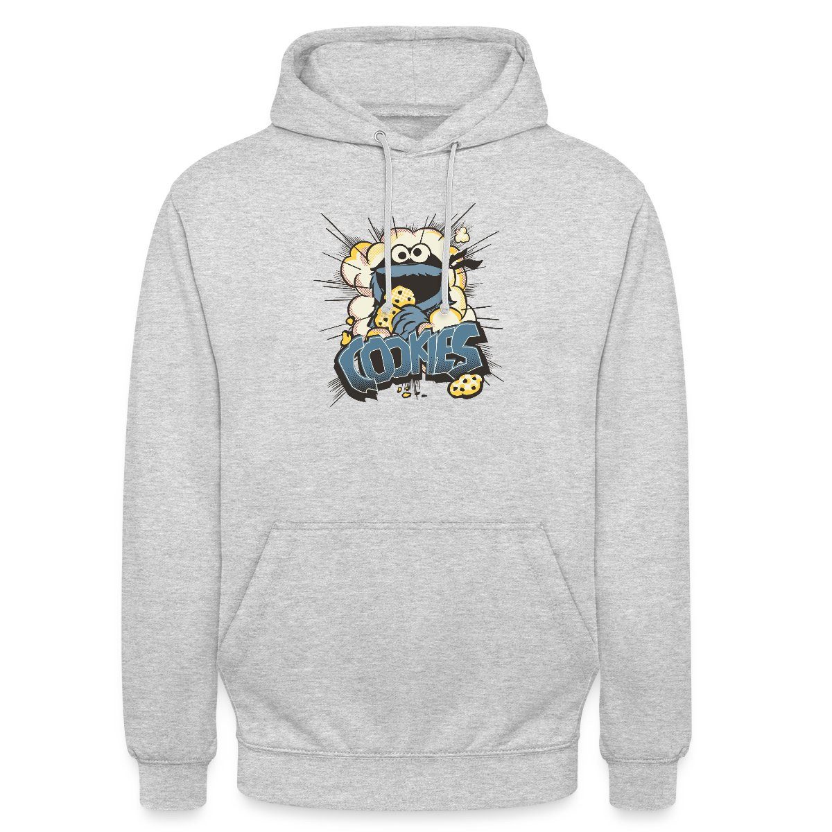 Spreadshirt Hoodie Sesamstraße Design Mit Krümelmonster Und Cookies Unisex Hoodie (1-tlg)