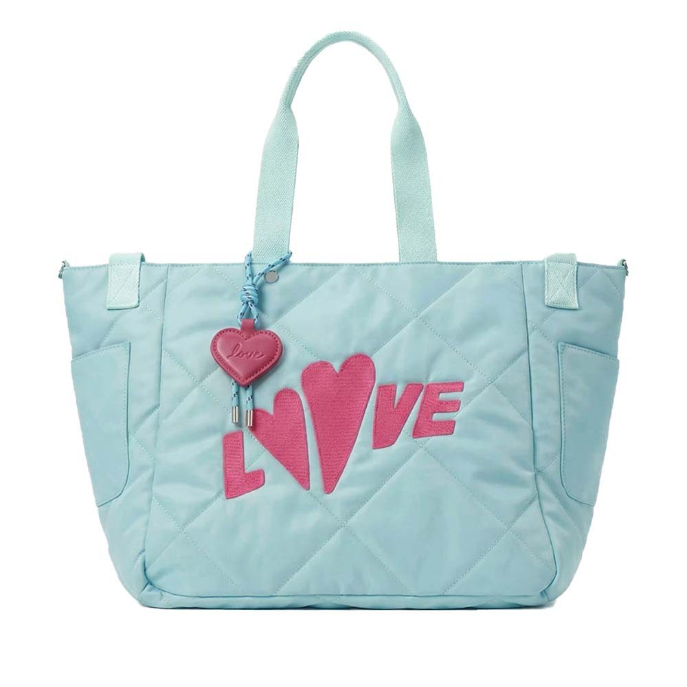 Miss Goodlife Umhängetasche Quilted Bag Shopper-Tasche mit Stickerei und Herz-Anhänger
