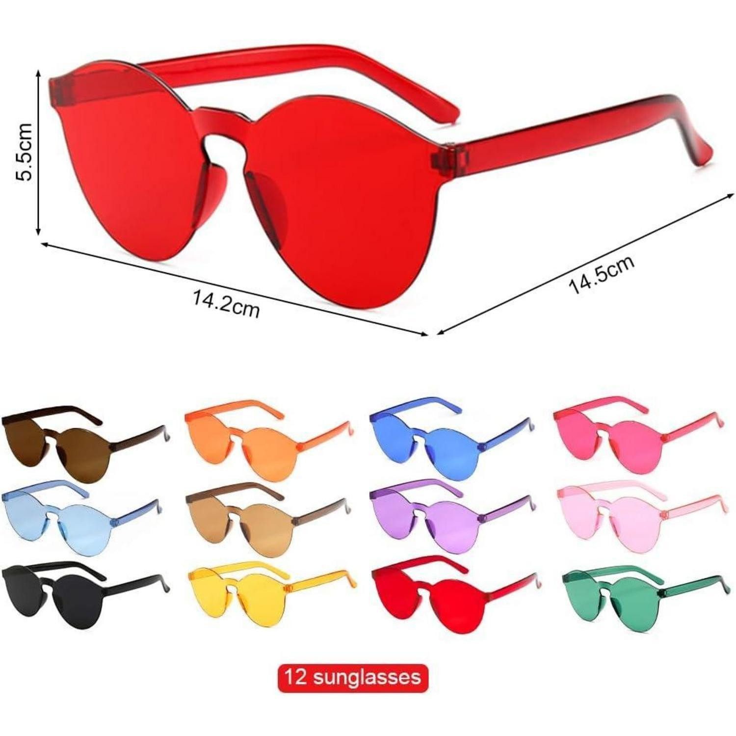 LuxusKollektion Sonnenbrille Sonnenbrillen 12er Set Hippie Party Kinder Erwachsene Foto Schwarz