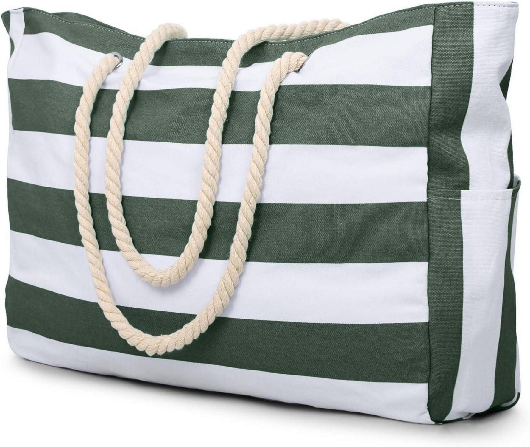 LuxusKollektion Strandtasche Strandtasche Damen Wasserdicht Groß Beach Bag Armeegrün