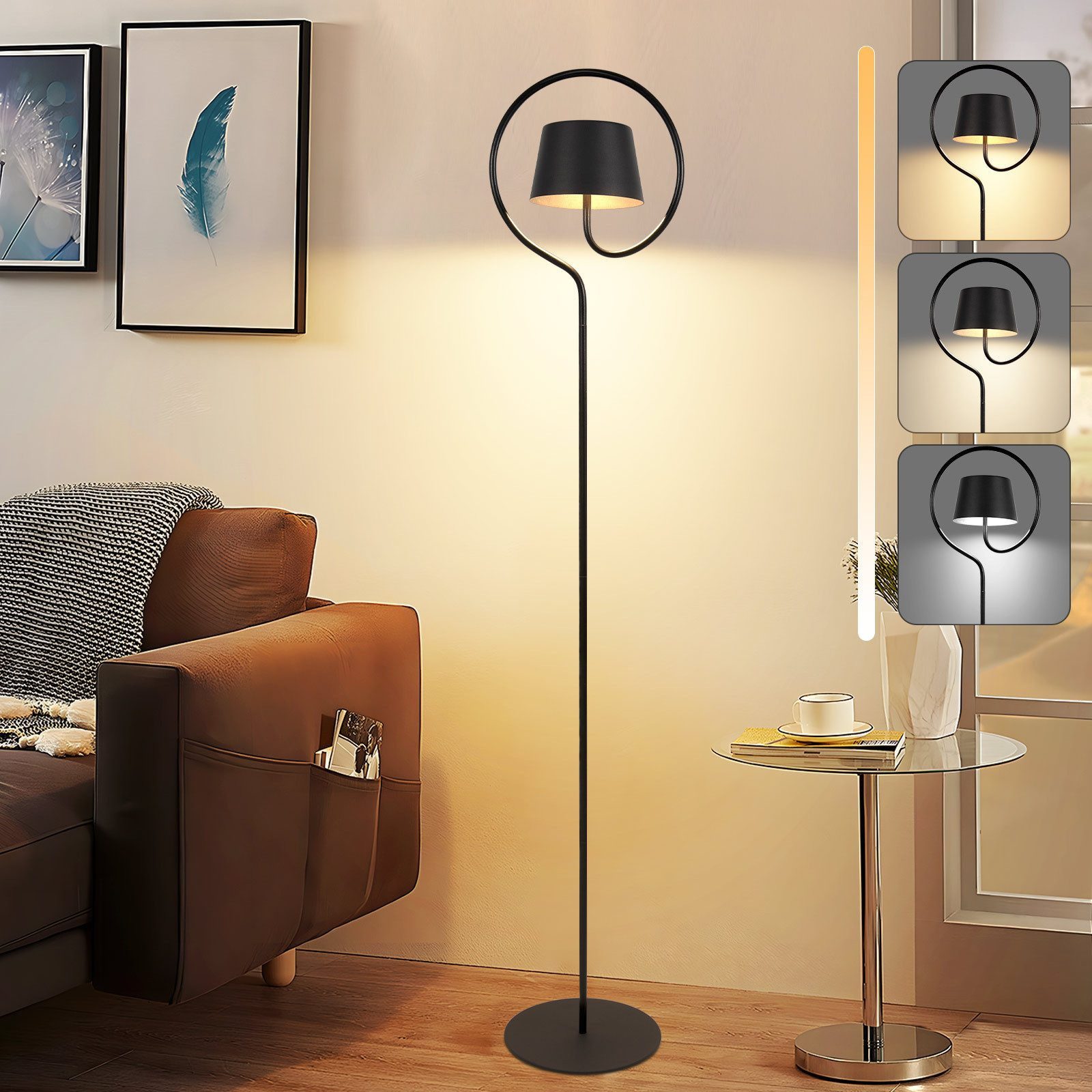 Nettlife LED Stehlampe LED Stehlampe Touch Kabellose Outdoor, Höhenverstellbar, LED fest integriert, Standleuchte Höhenverstellbar für Schlafzimmer Büro Garten Terrassen