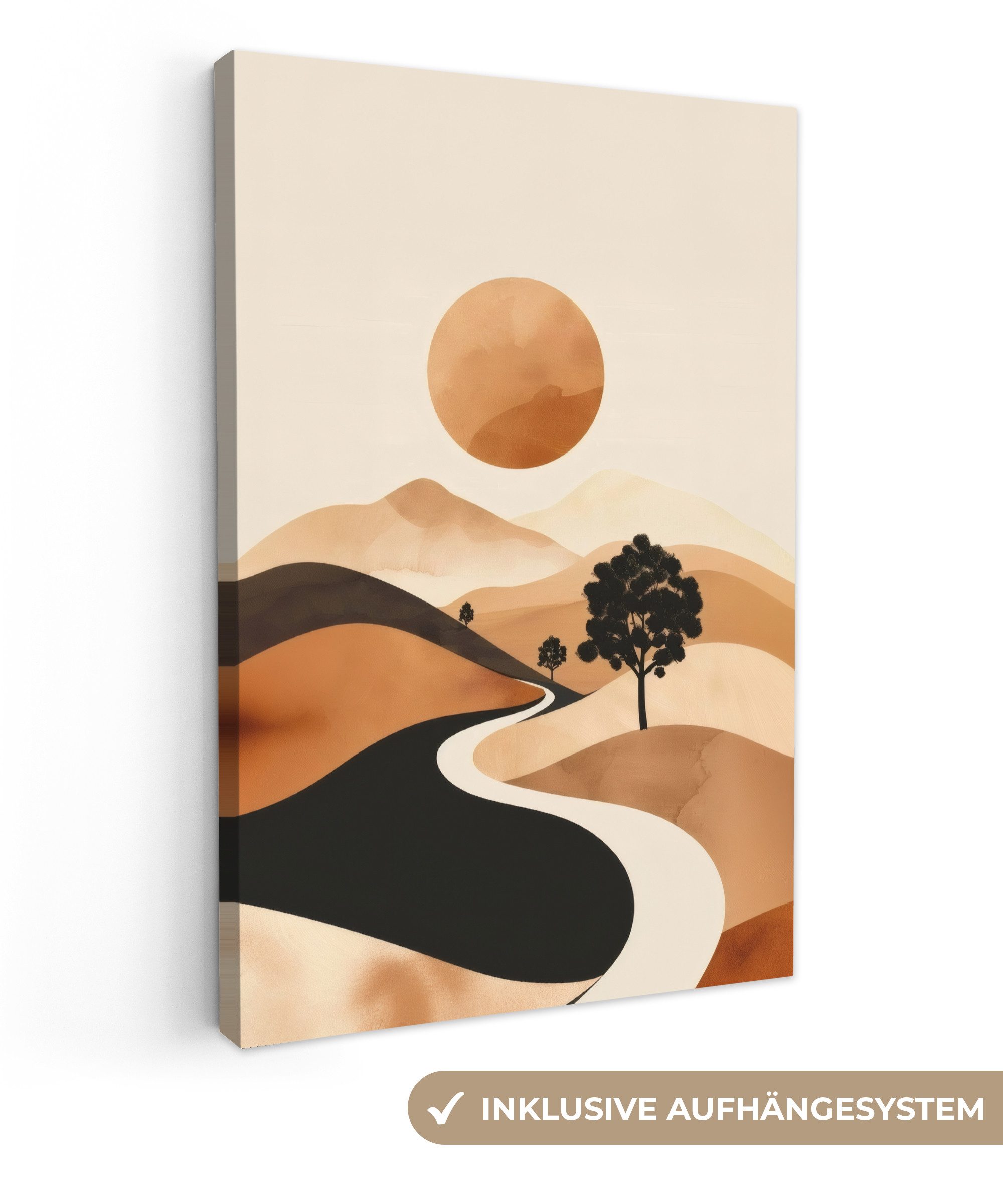 OneMillionCanvasses® Leinwandbild Sonne - Hügel - Baum - Abstrakt, Fotodruc günstig online kaufen