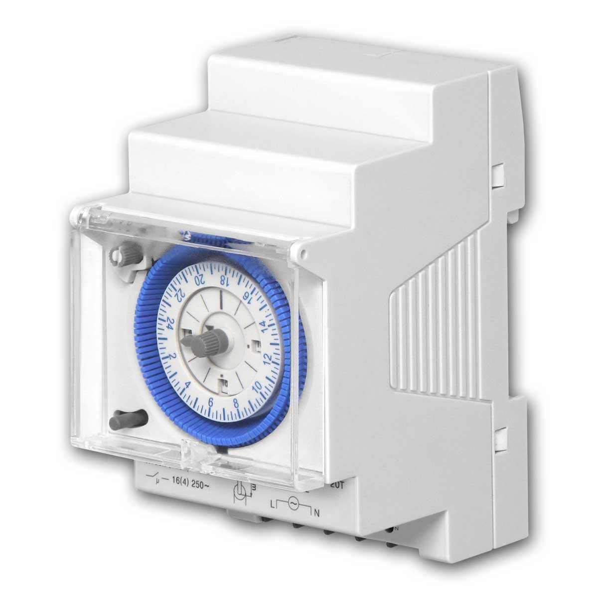 Orno Zeitschaltuhr analoge Tages-Zeitschaltuhr für Hutschiene, 3 Modu