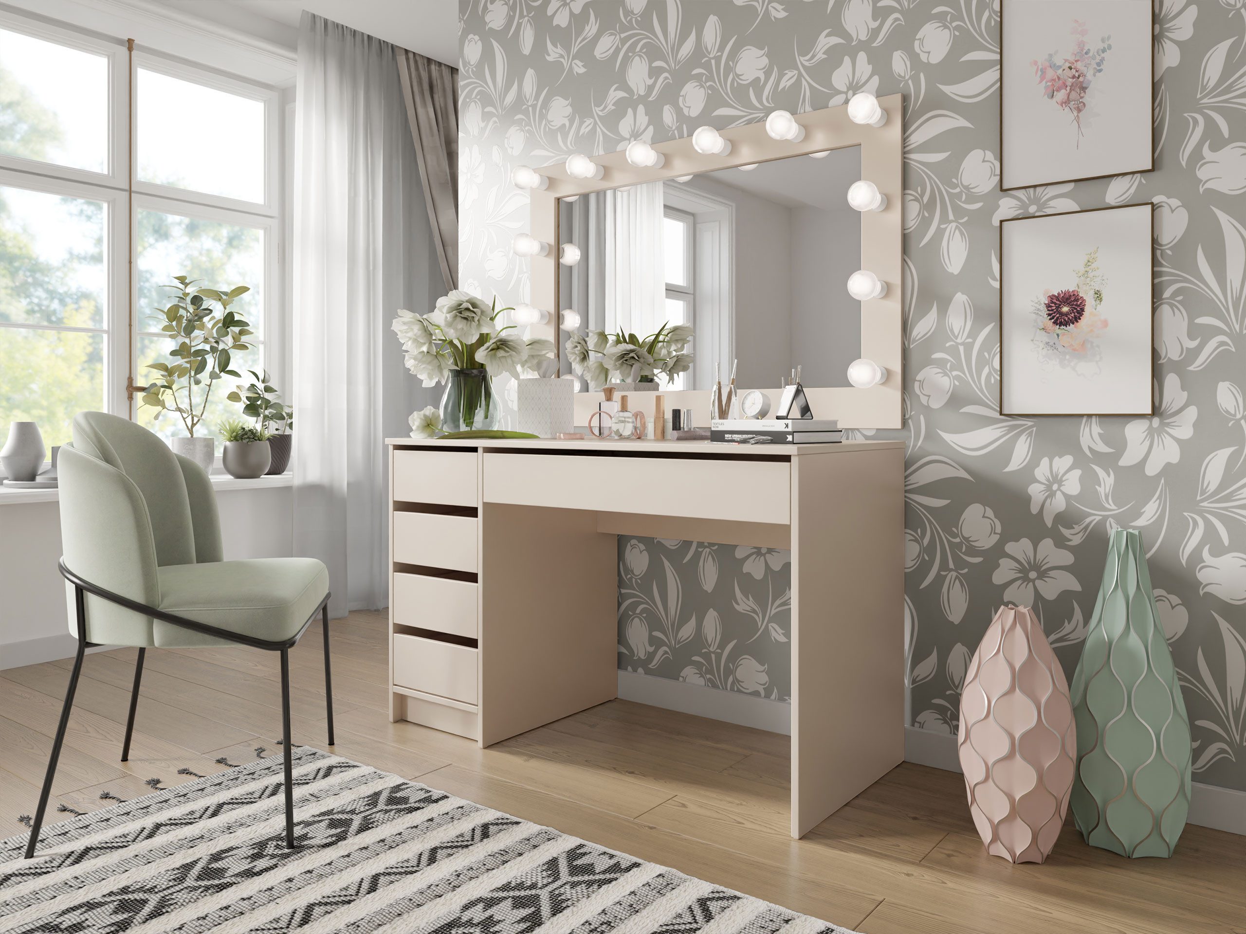 MIRJAN24 Schminktisch Ada (mit 5 Schubladen), Schreibtisch ist universell - günstig online kaufen