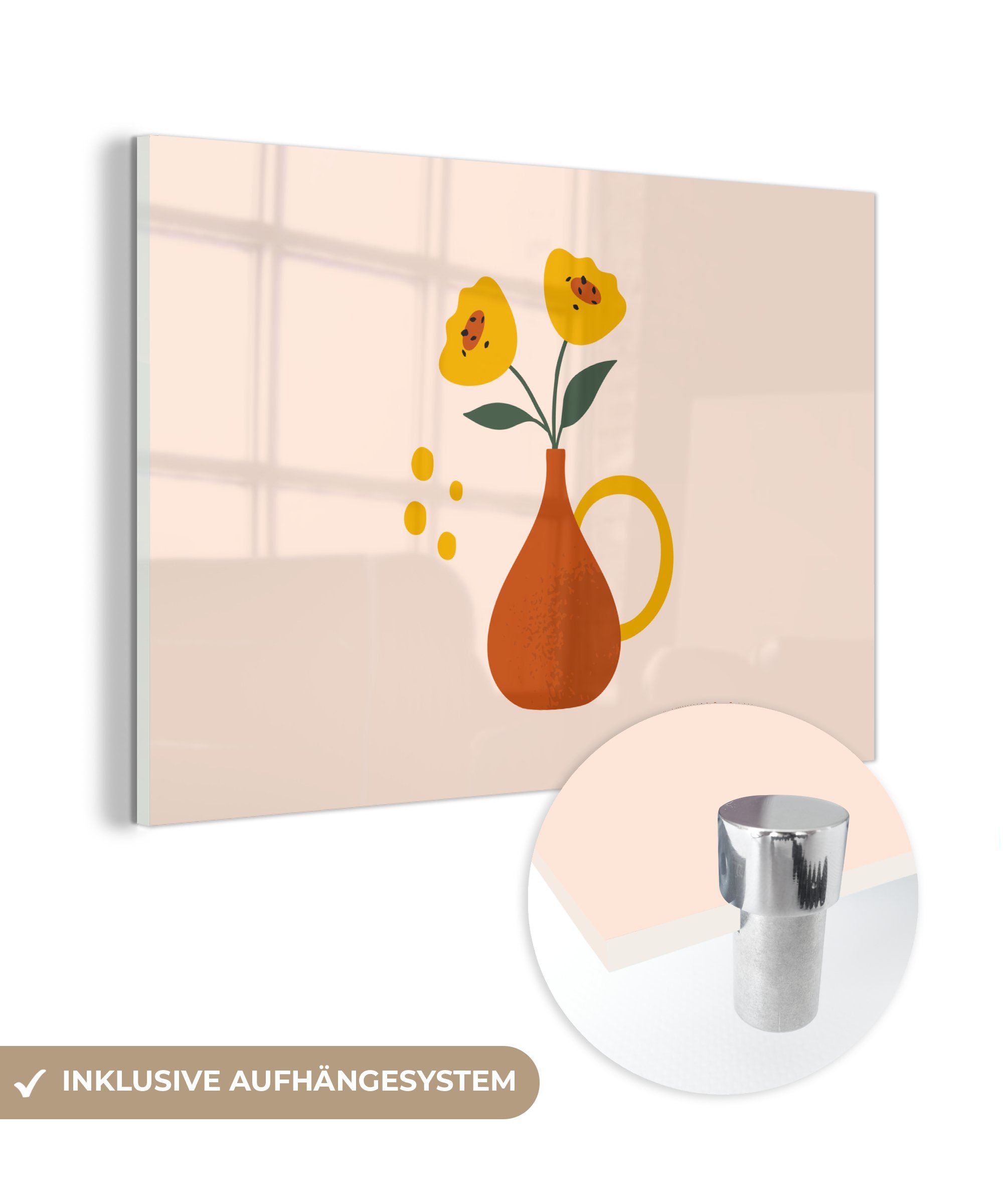 MuchoWow Acrylglasbild Blumen - Mohnblumen - Sommer, (1 St), Acrylglasbilder Wohnzimmer & Schlafzimmer