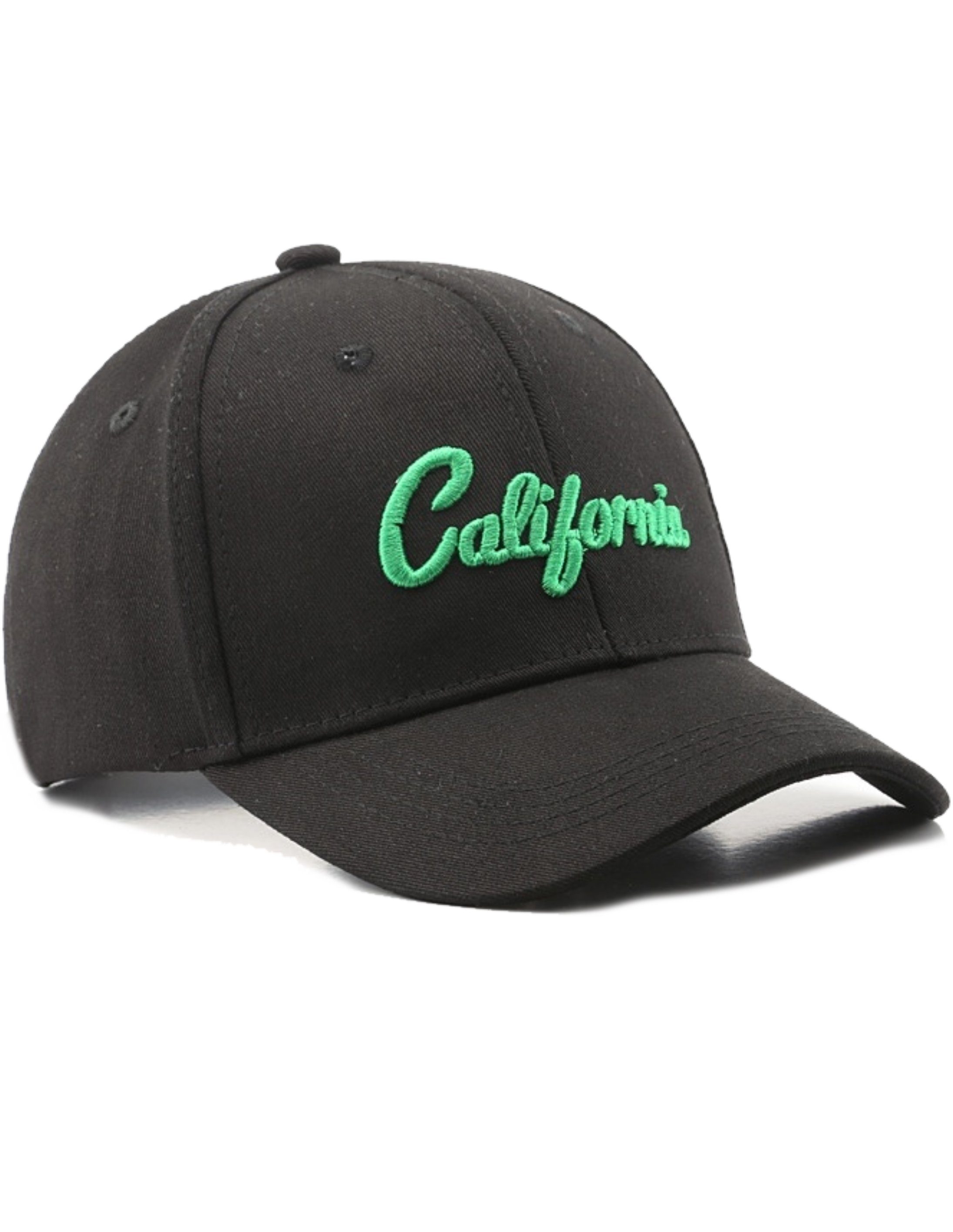 Sporty Baseball Cap California Kalifornien USA Travel Cotton Trucker Cap Baseballcap mit Belüftungslöchern schwarz