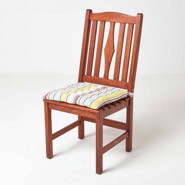 Homescapes Stuhlkissen Sitzkissen aus 100% Baumwolle, Osaka grün, 40 x 40 cm