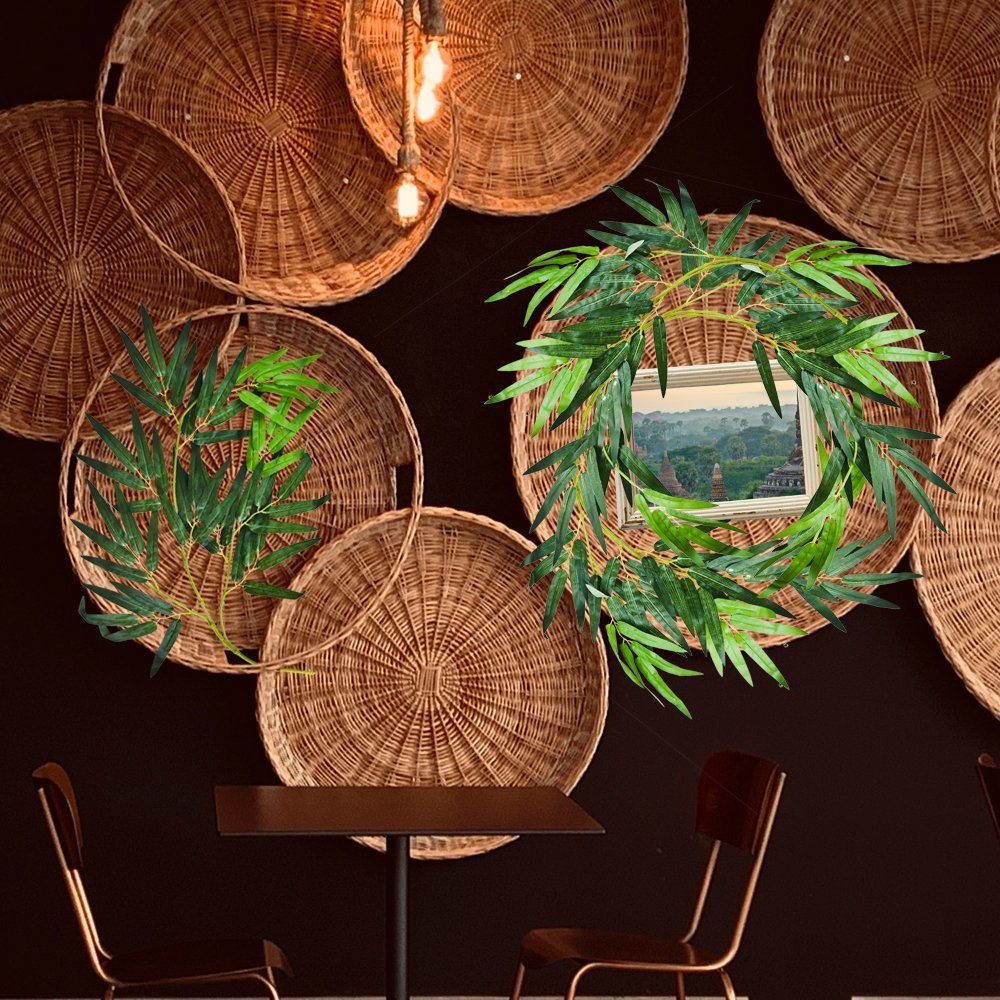 12 Dekoration Kunstpflanze Kunstpflanze Decovego, Bambuszweige Decovego Künstliche Stück 66 cm