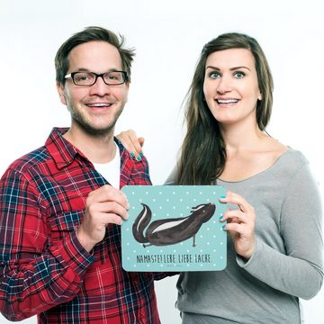 Mr. & Mrs. Panda Mauspad Stinktier Yoga - Türkis Pastell - Geschenk, Skunk, Einzigartiges Maus (1-St), Made in Germany