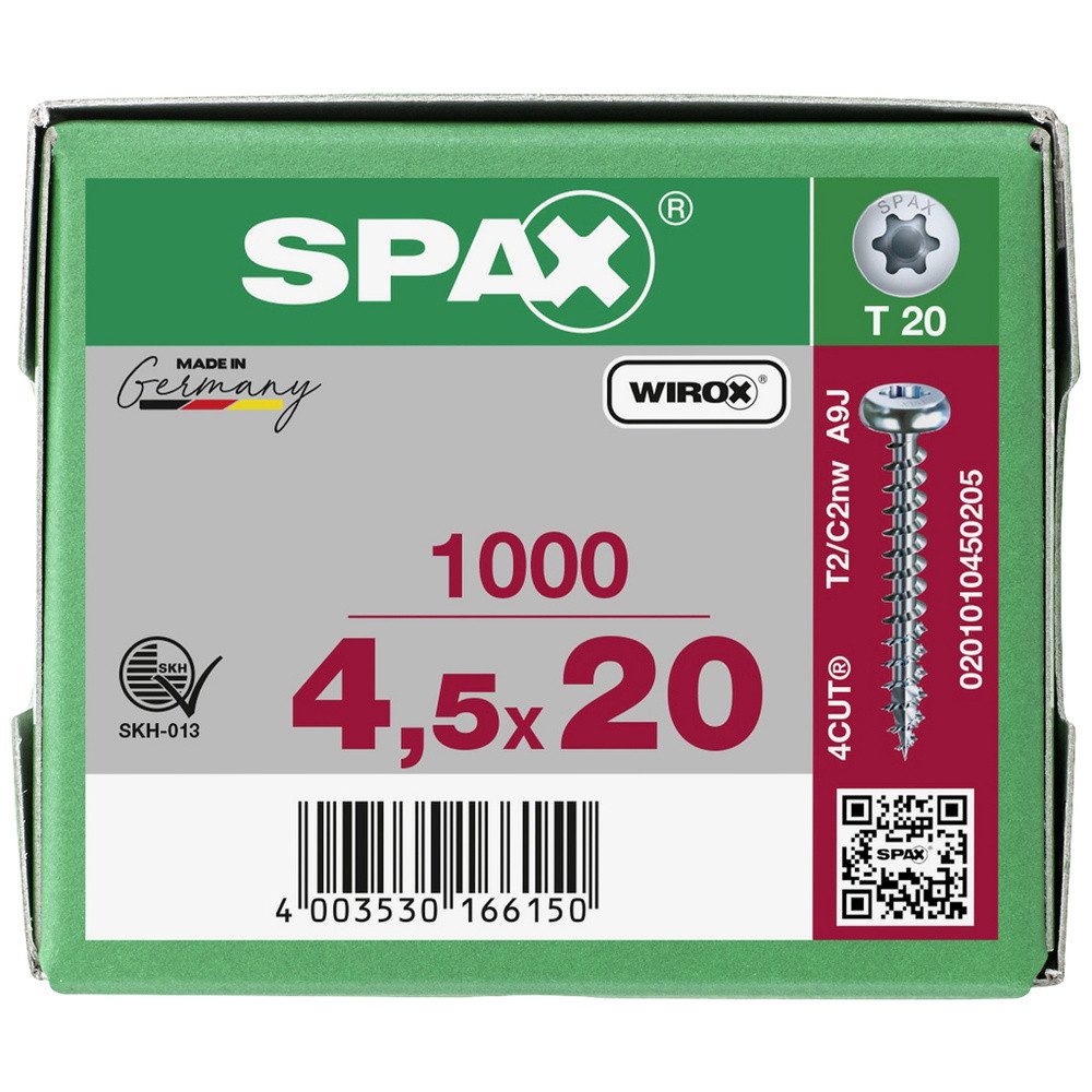 Thumbnail - SPAX Schraube SPAX 0201010450205 Holzschraube 4.5 mm 20 mm T-STAR plus Stahl WIR