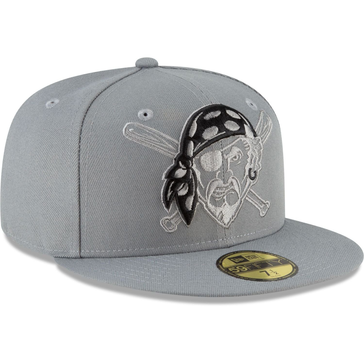 GREY Fitted Era Cooperstown New 59Fifty MLB Pirates Cap STORM Team Pittsburgh