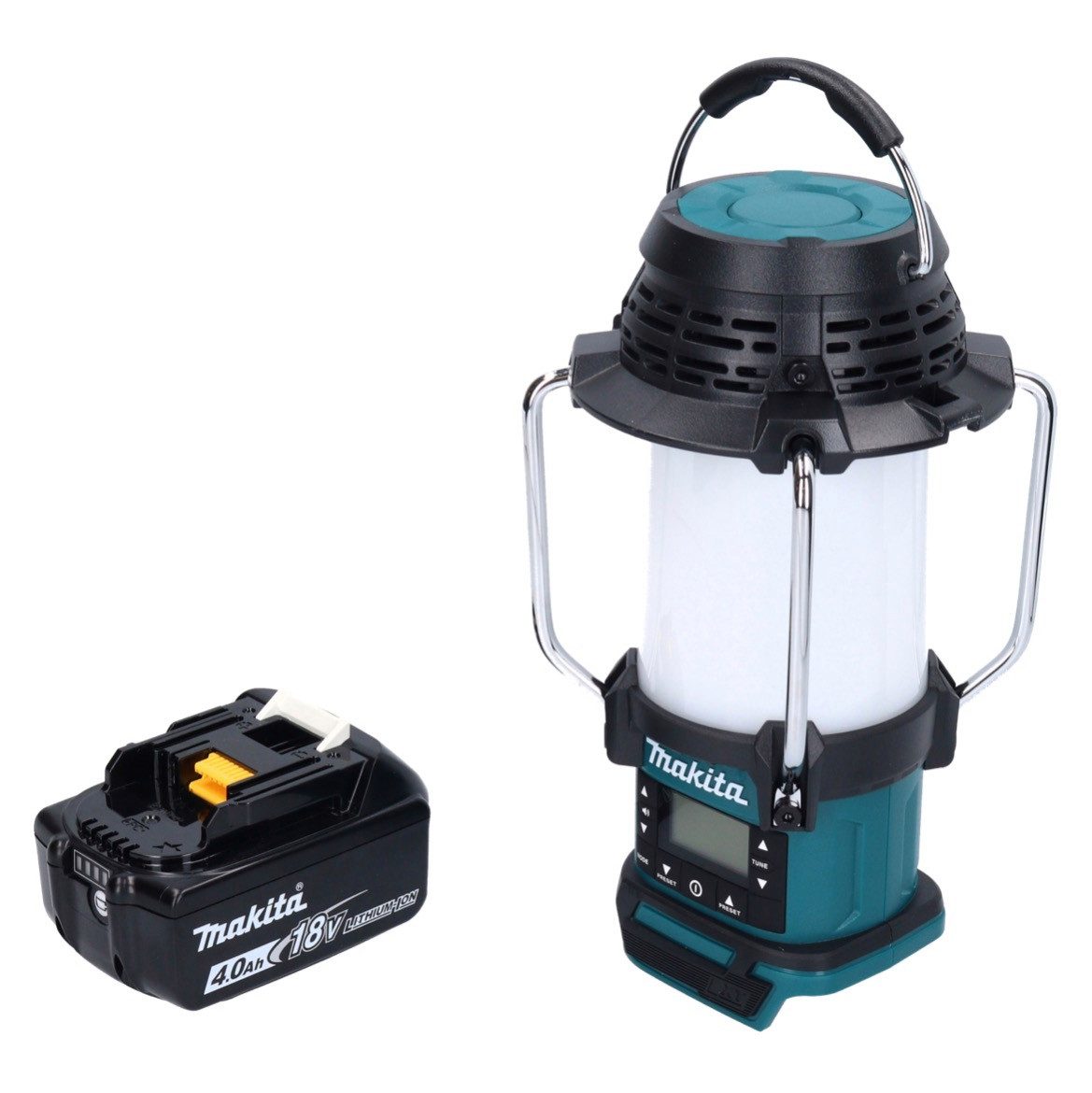 Makita DMR 055 M1 Akku Radio 18 V FM mit Laterne 360° Taschenlampe + 1x Akku Baustellenradio