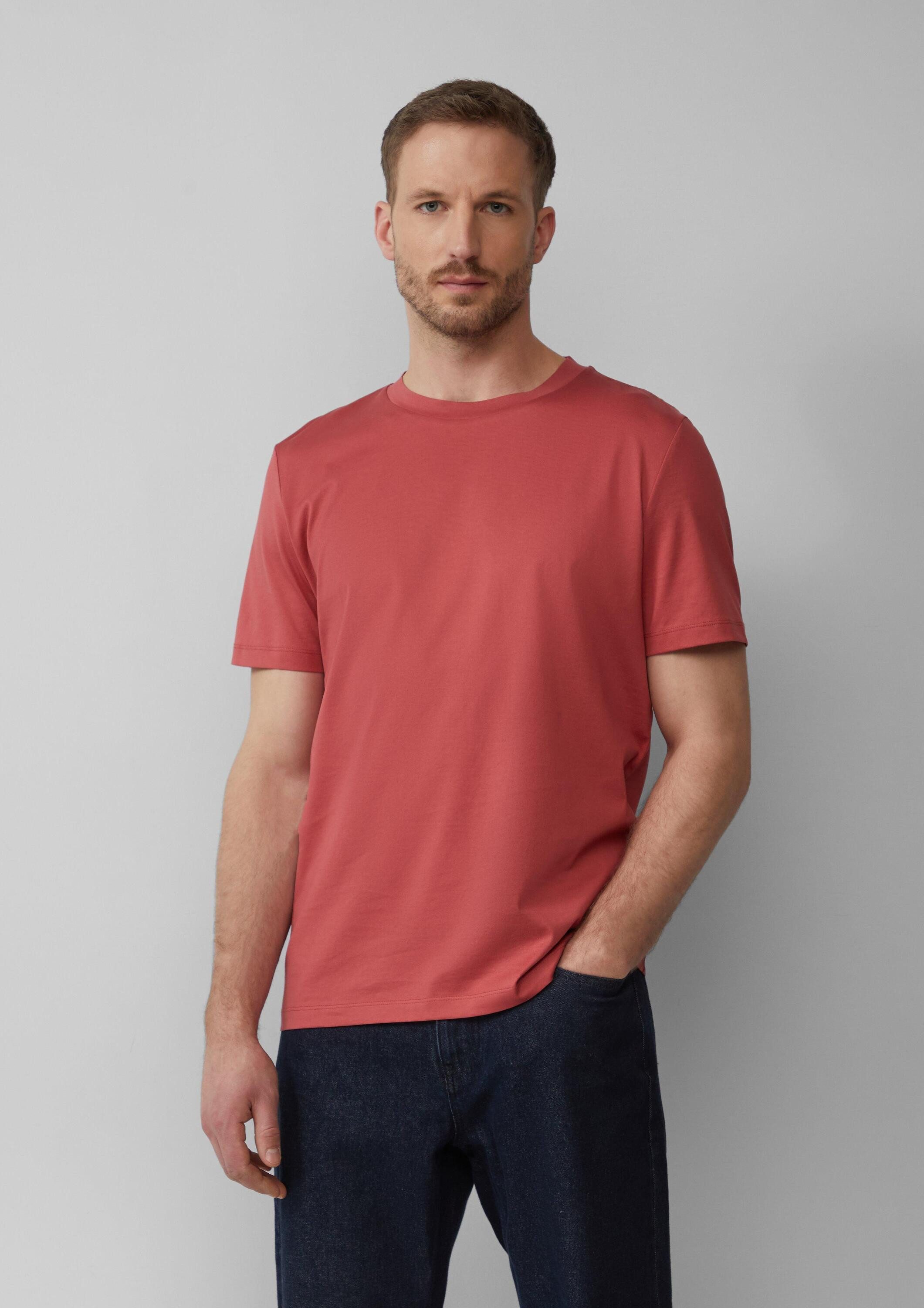 s.Oliver Kurzarmshirt T-Shirt T-Shirt mit Crew Neck aus mercerisiertem Baumwolljersey