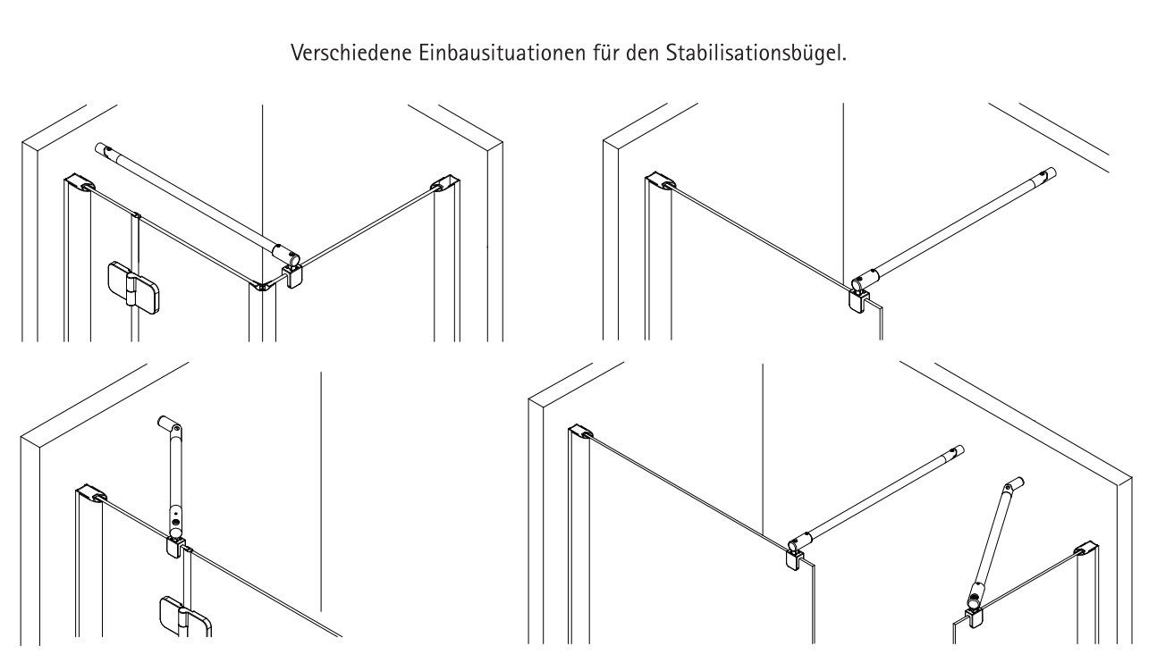 Schulte Duschwand-Stabilisationsstange für kürzbar - 5 8 Mattschwarz, mm Stabilisator Glas