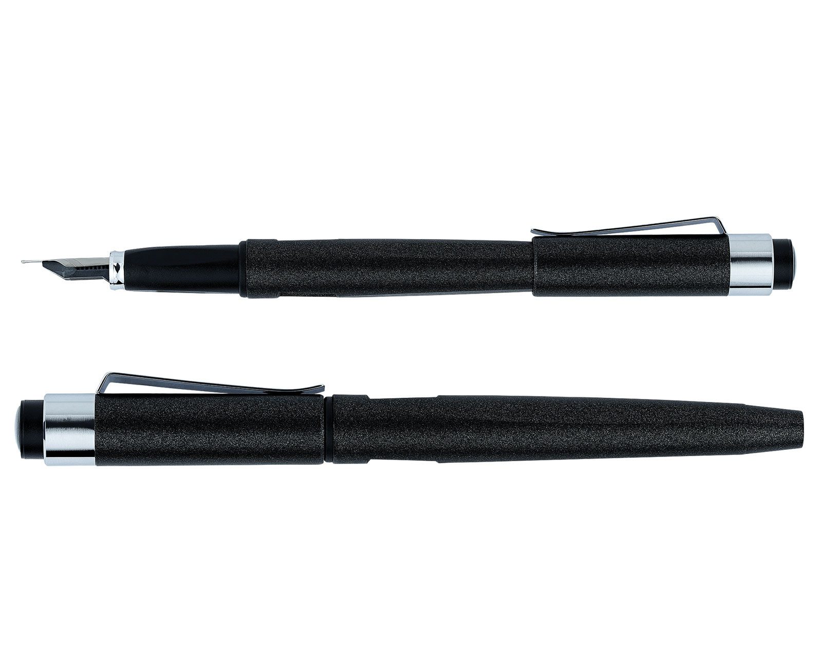 DIPLOMAT Füllhalter Diplomat Magnum Rabenschwarz mit Schreibtinte Tintenkonverter Stärke M, (Spar-Set mit Tintenkonverter und Schreibtinte Königsblau von Octopus Fluids), MADE IN GERMANY