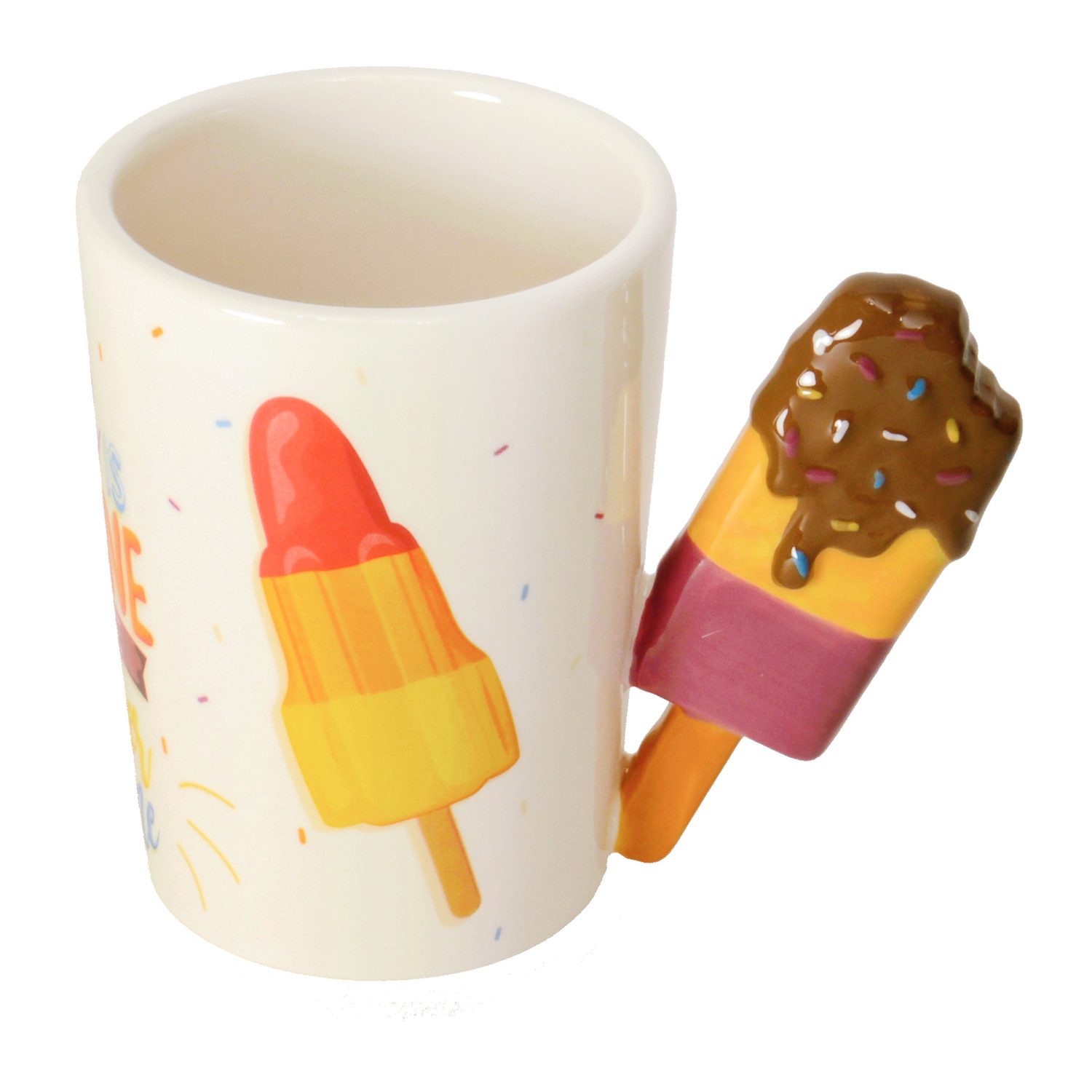 Puckator Tasse Eis am Stiel Kaffeebecher mit Eis als Griff