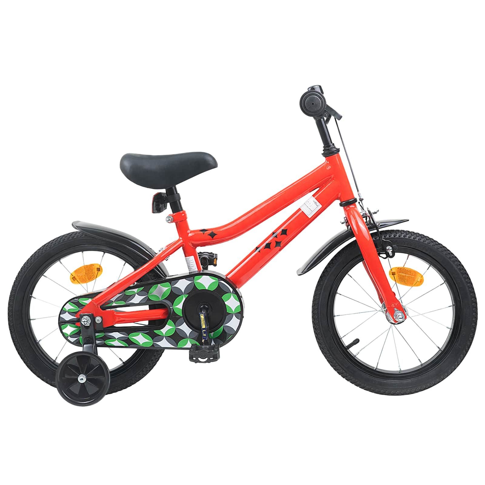 vidaXL Kinderfahrrad 112,5 x 51 x 75 cm Kinderfahrrad 16 Zoll für 4-6 Jahre alt Rot Stützrä