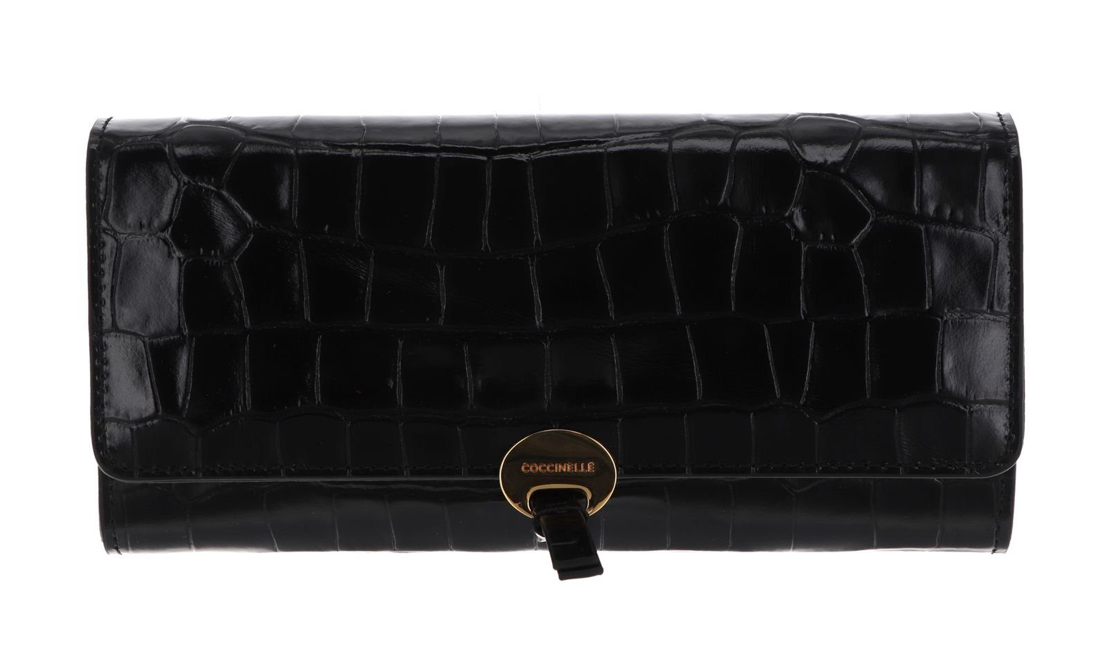 COCCINELLE Geldbörse Dot Croco Shiny Soft, aus echtem Rindsleder