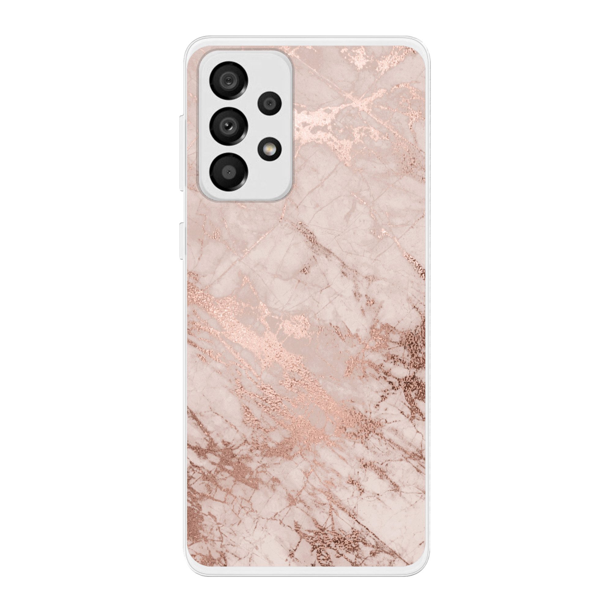 MuchoWow Handyhülle für Samsung Galaxy A33 Marmor - Rosa - Luxus - Marmoroptik - Glitzer -, Smartphone-Bumper, Print, Handy Schutzhülle Dünn